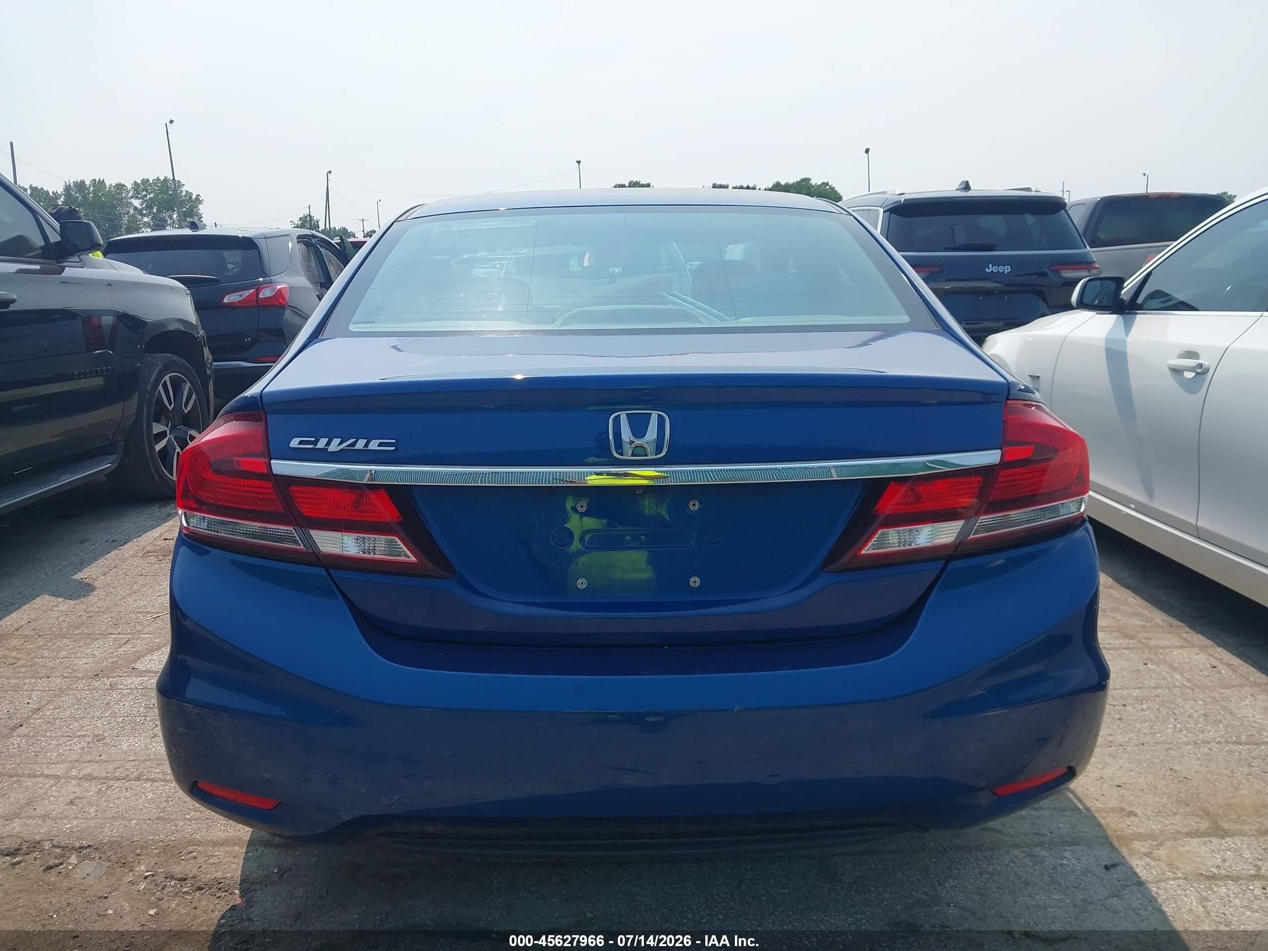 2015 Honda Civic Lx Blue vin: 19XFB2F59FE047627