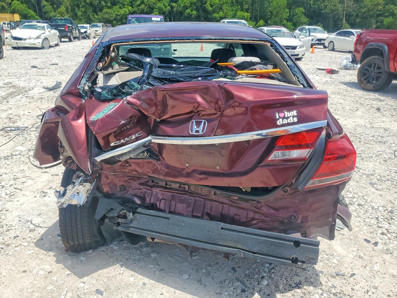 2015 Honda Civic Lx Burgundy vin: 19XFB2F59FE082930