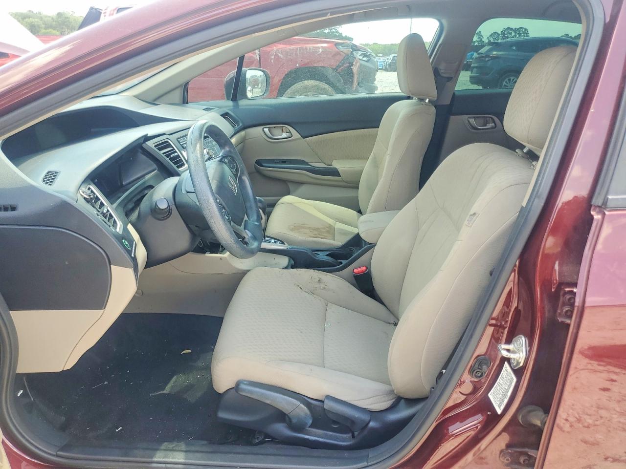2015 Honda Civic Lx Burgundy vin: 19XFB2F59FE082930