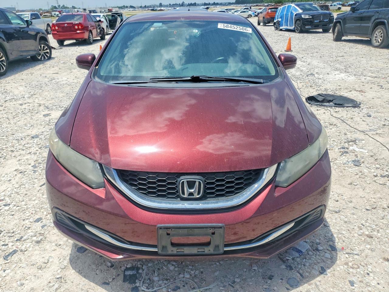 2015 Honda Civic Lx Burgundy vin: 19XFB2F59FE082930