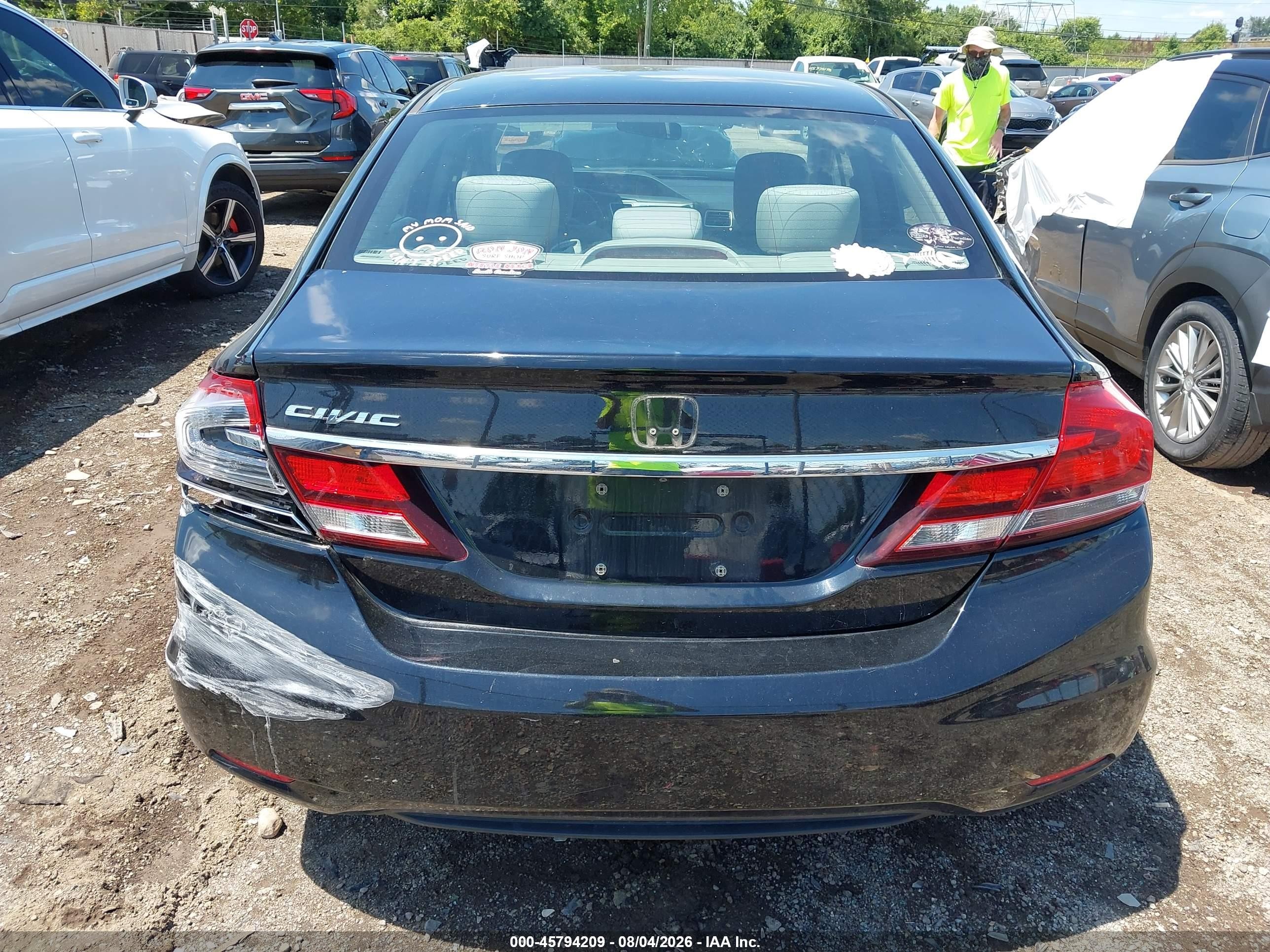 2015 Honda Civic Lx Black vin: 19XFB2F59FE088243