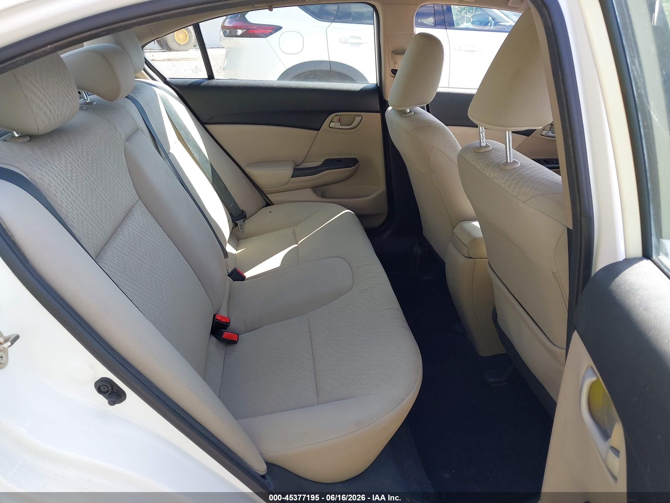 2015 Honda Civic Lx White vin: 19XFB2F59FE097556