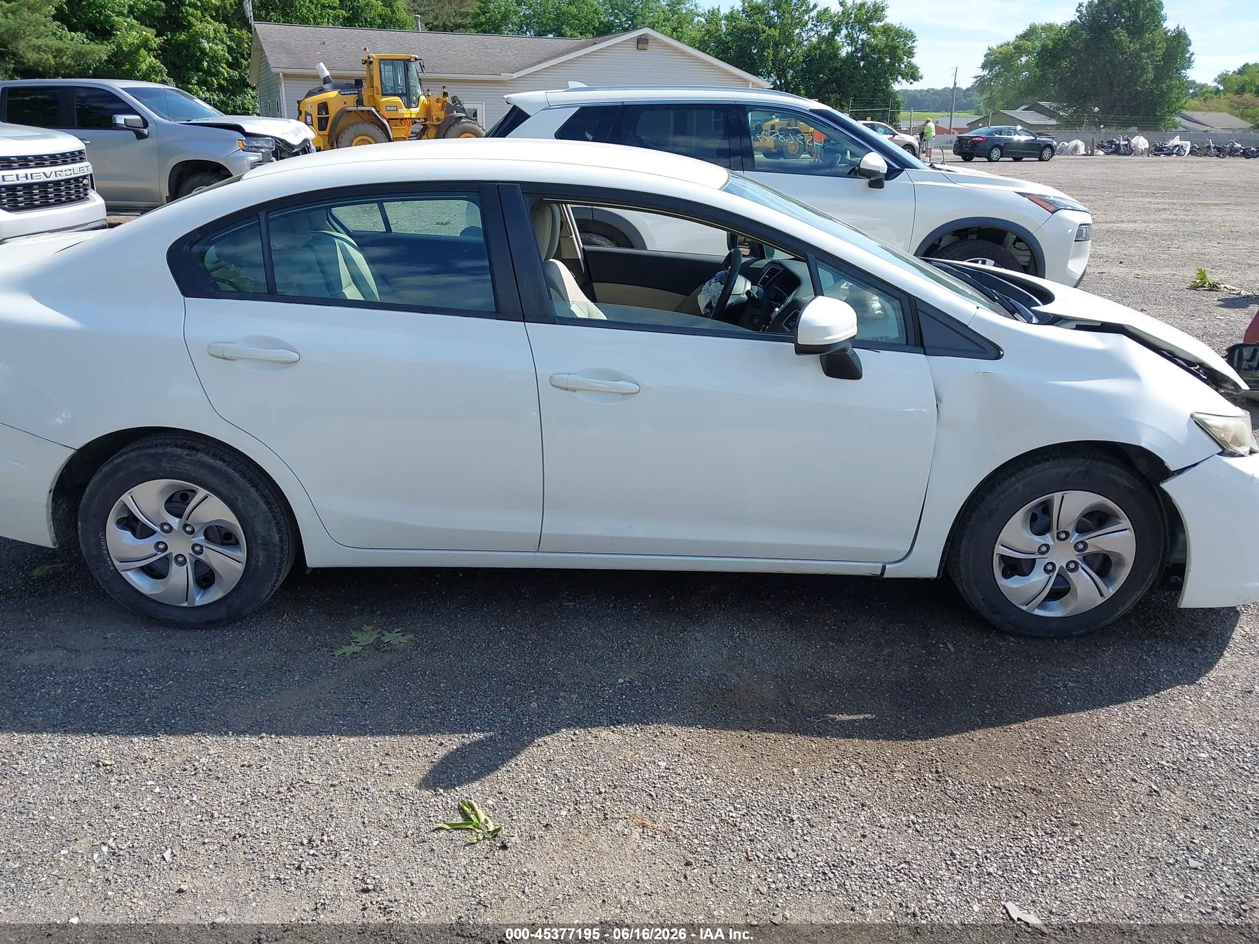 2015 Honda Civic Lx White vin: 19XFB2F59FE097556