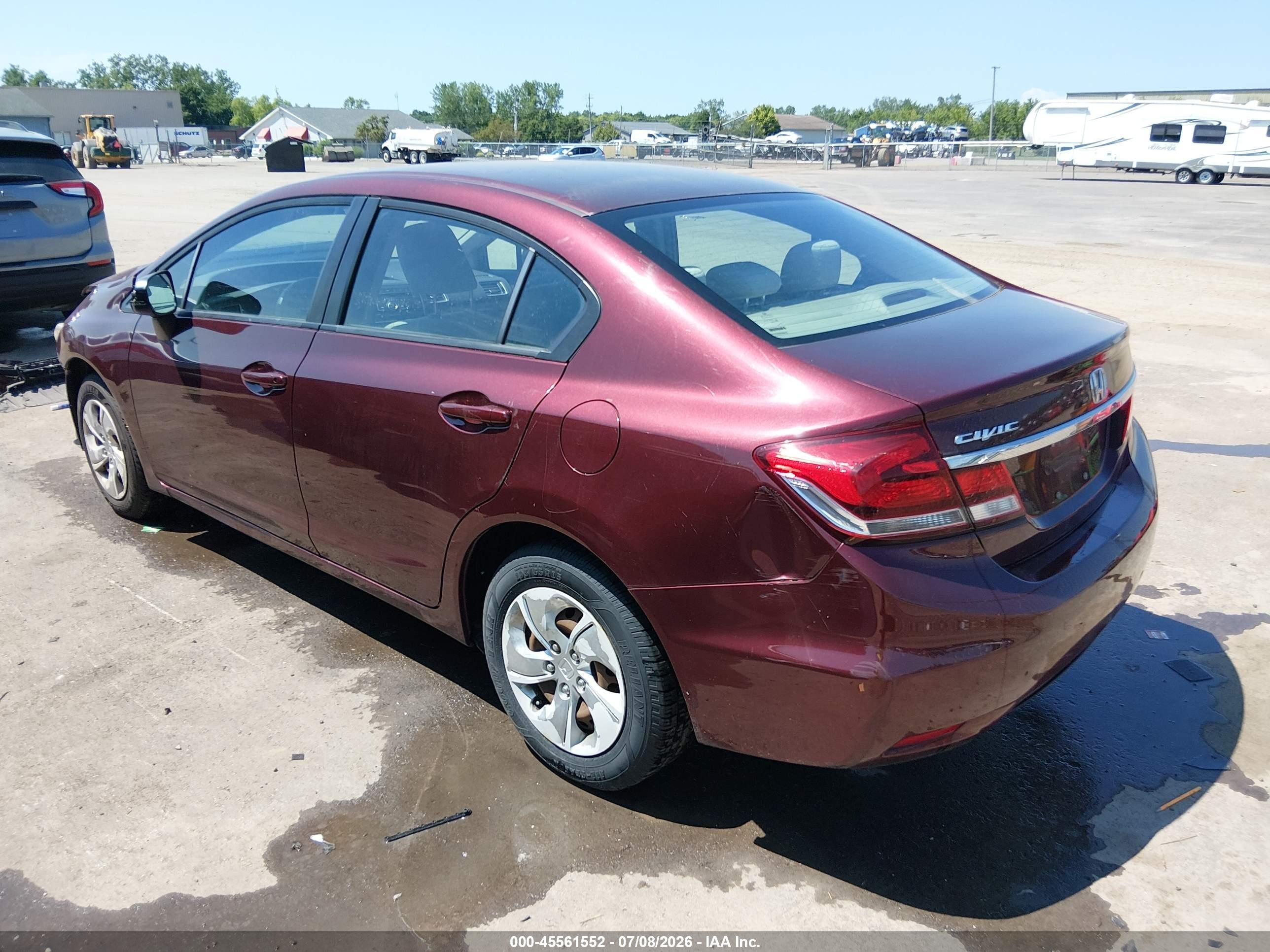 2015 Honda Civic Lx Burgundy vin: 19XFB2F59FE107888