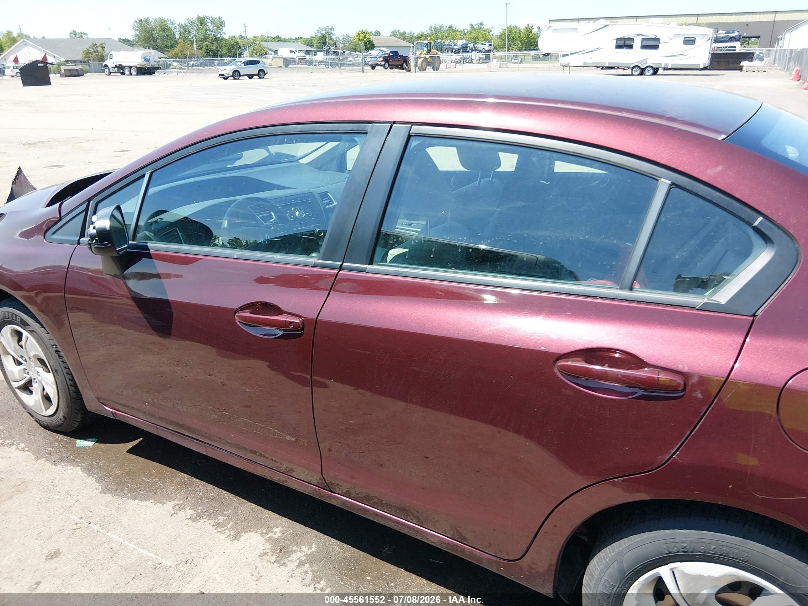 2015 Honda Civic Lx Burgundy vin: 19XFB2F59FE107888