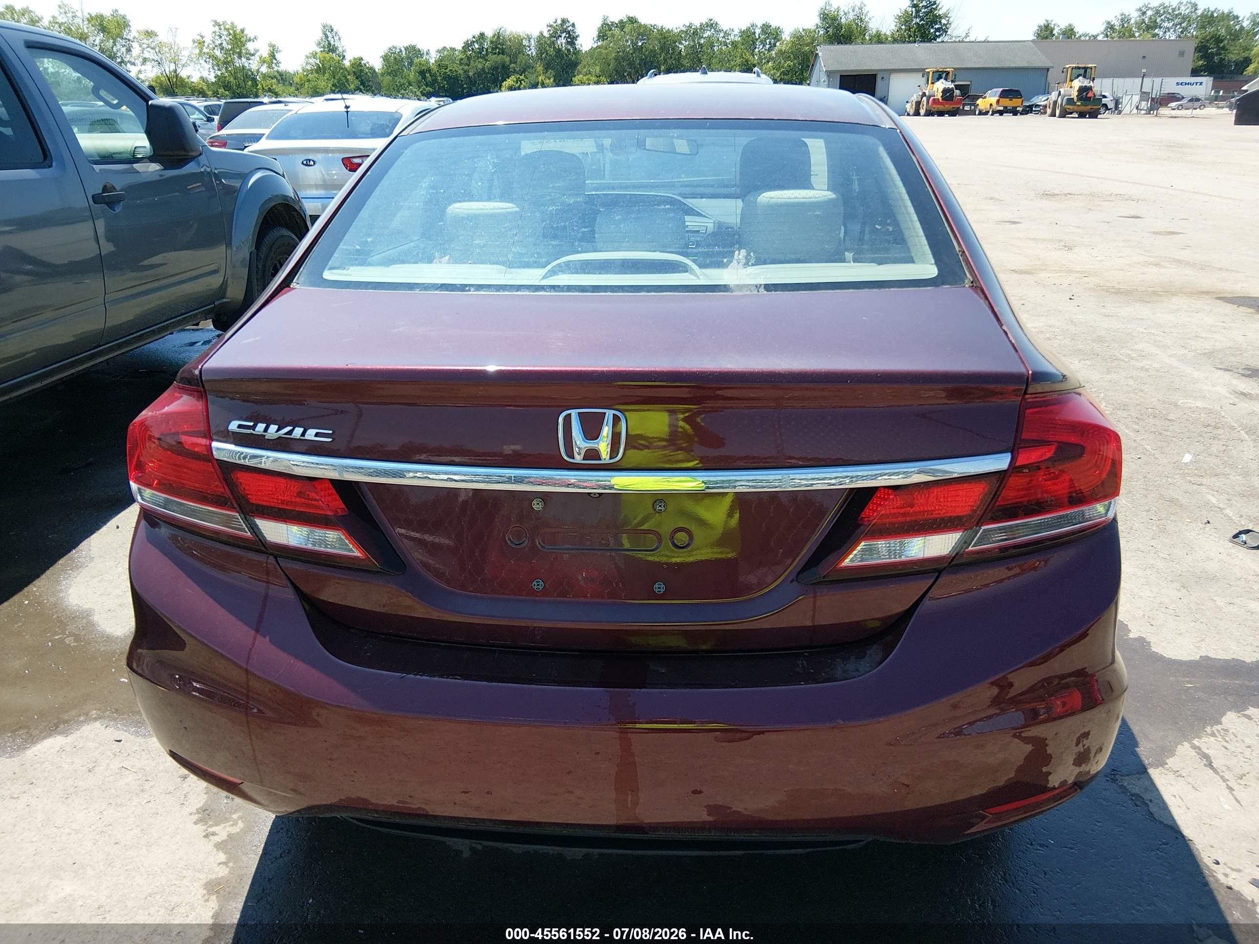 2015 Honda Civic Lx Burgundy vin: 19XFB2F59FE107888