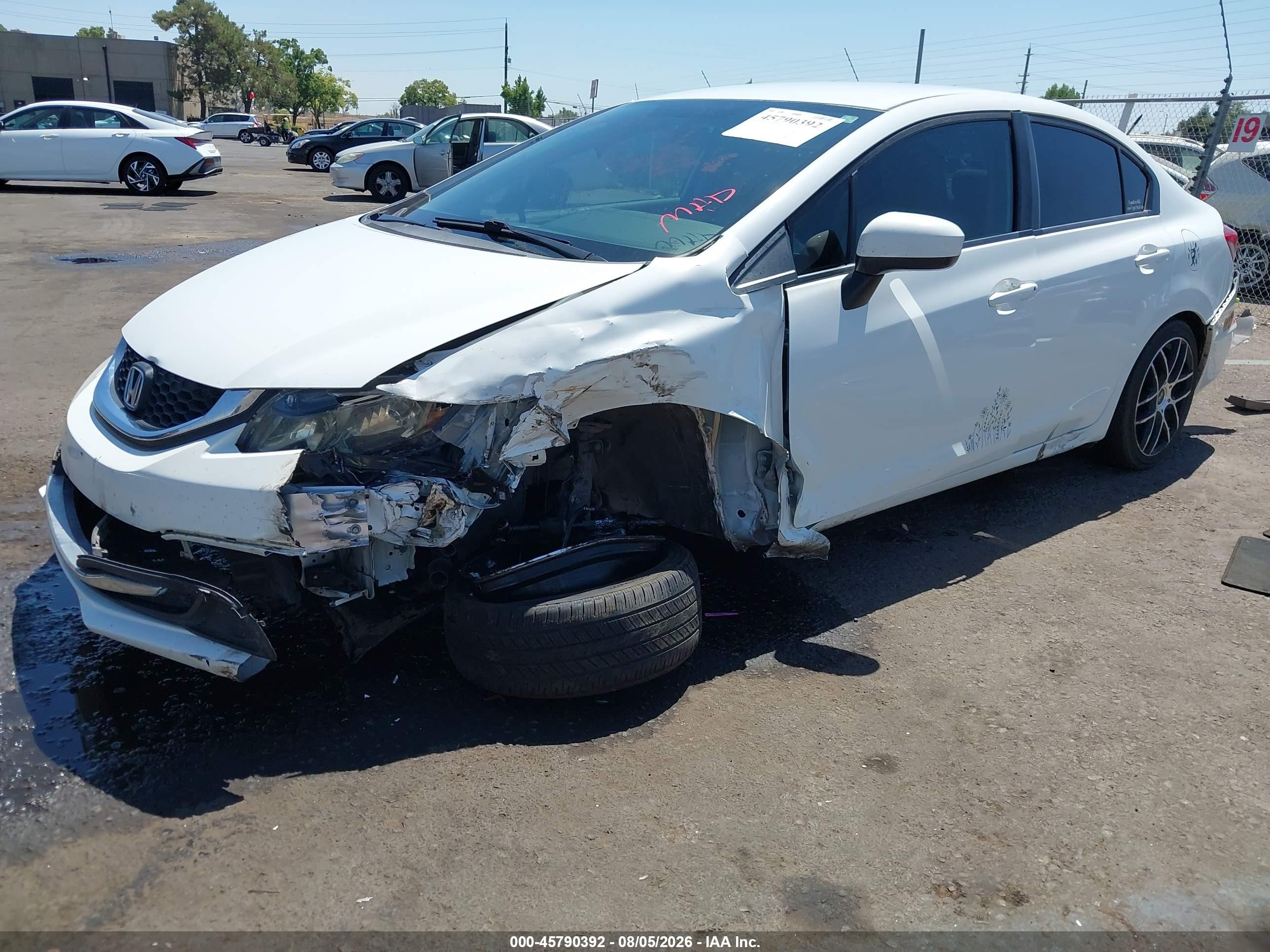 2015 Honda Civic Lx White vin: 19XFB2F59FE201737