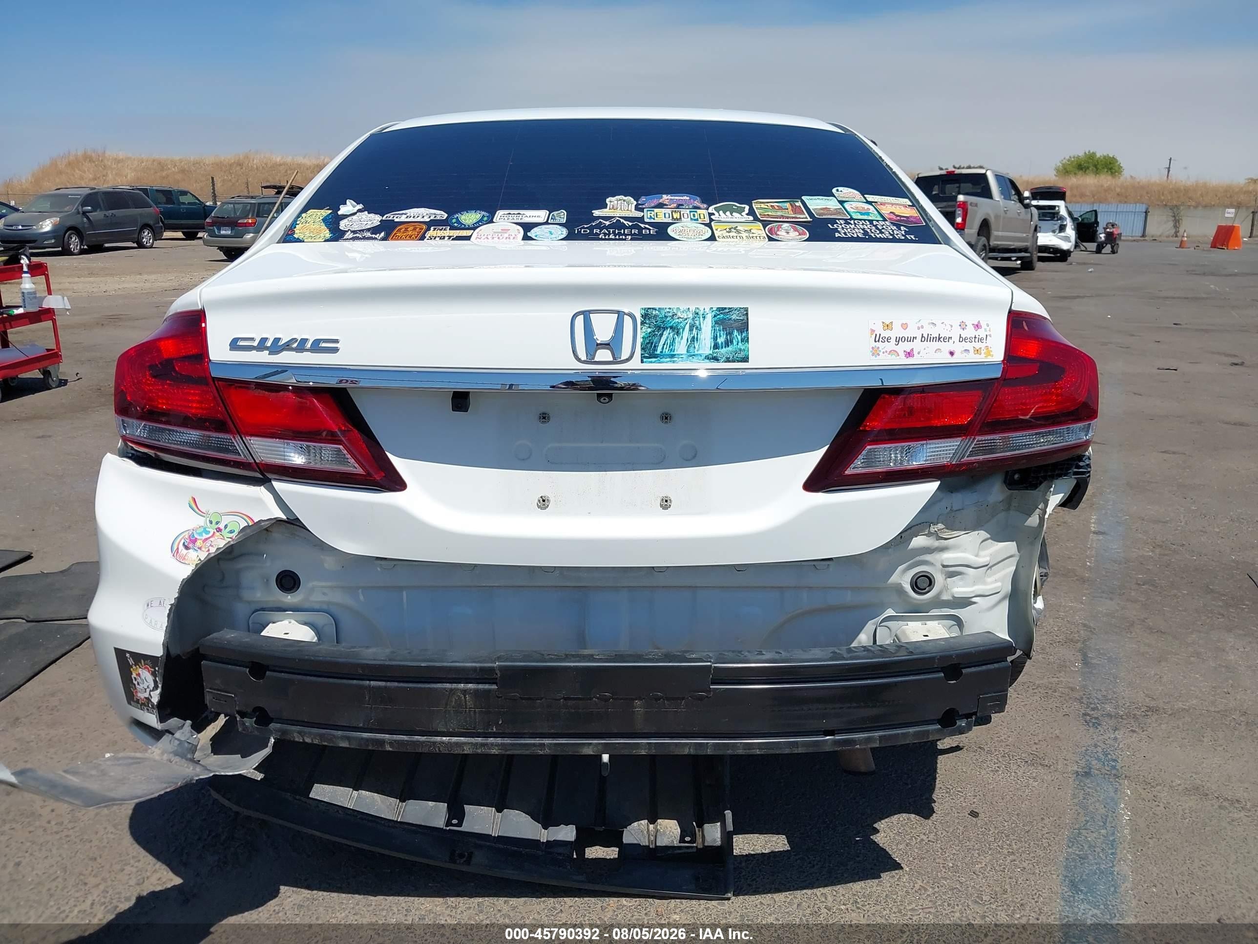 2015 Honda Civic Lx White vin: 19XFB2F59FE201737