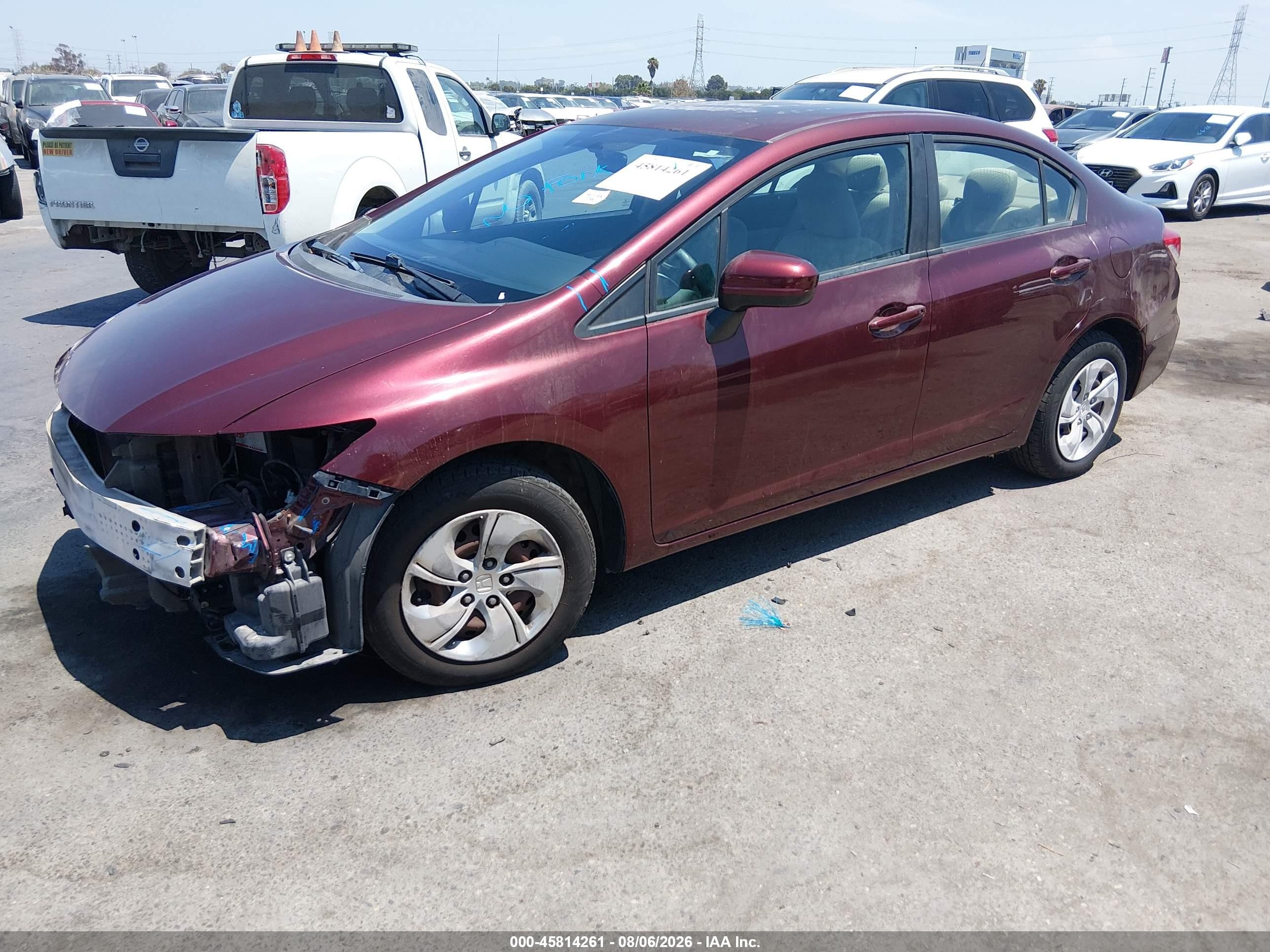 2015 Honda Civic Lx Бордовый vin: 19XFB2F59FE210986