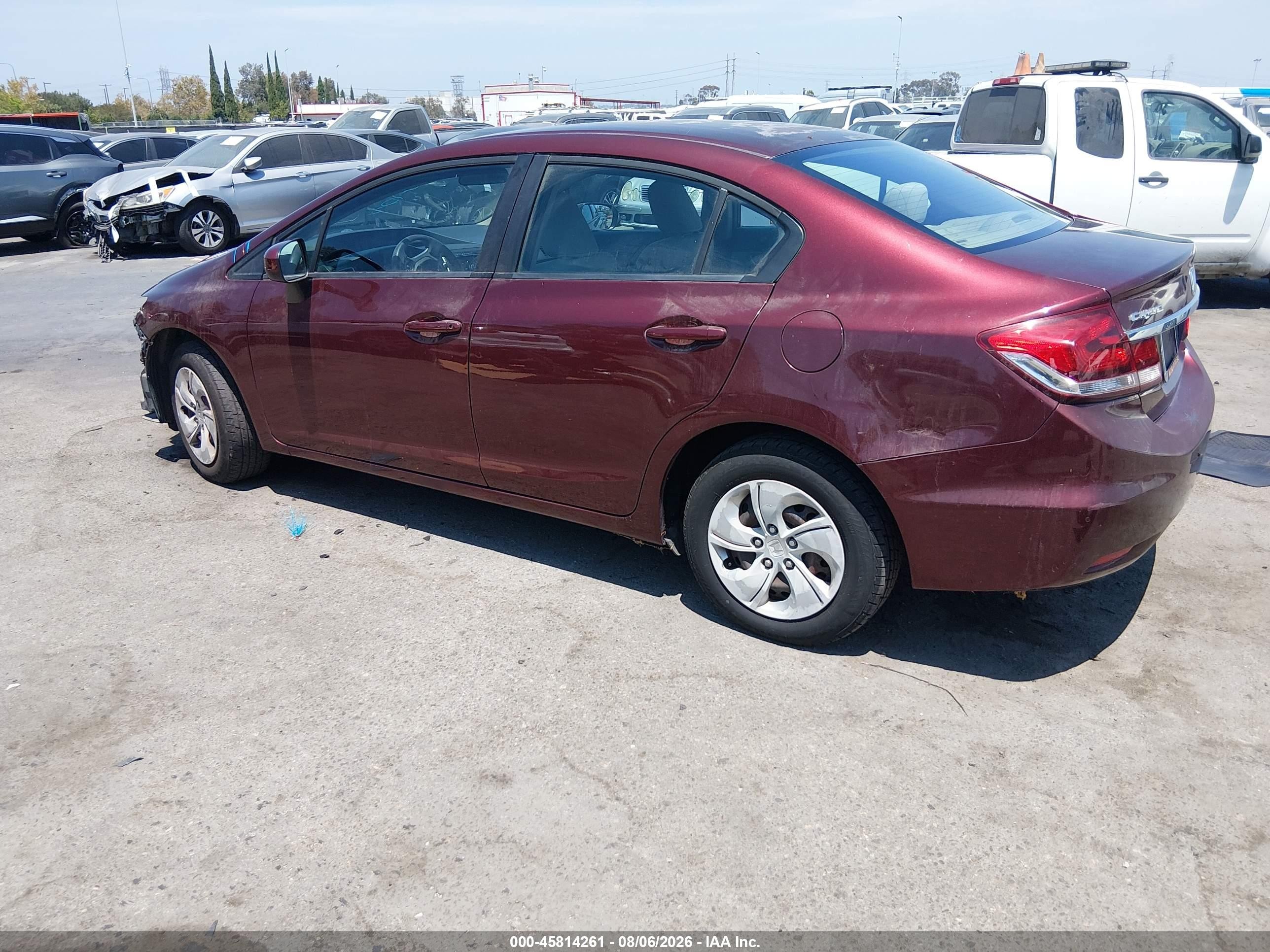 2015 Honda Civic Lx Бордовый vin: 19XFB2F59FE210986