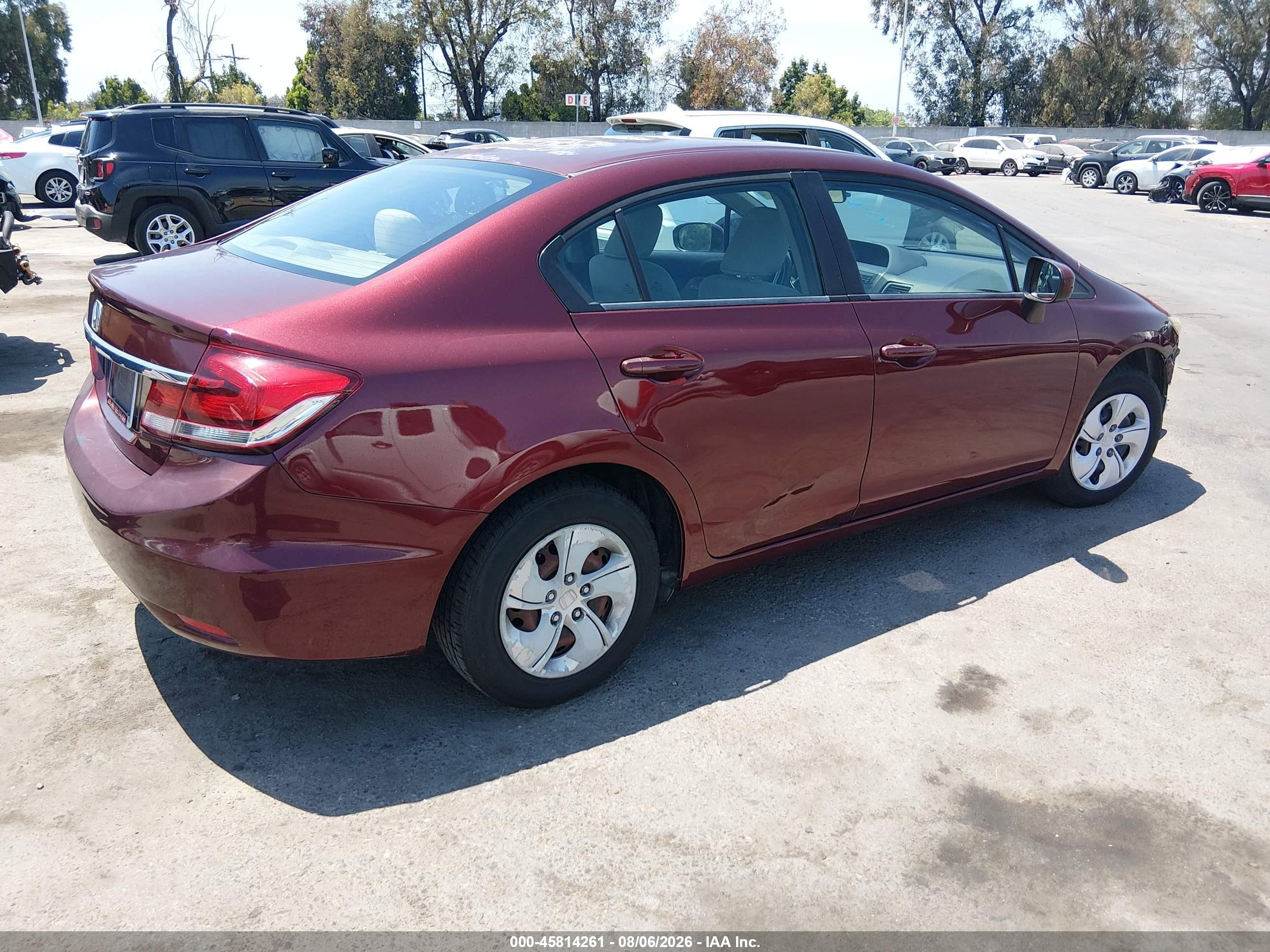 2015 Honda Civic Lx Бордовый vin: 19XFB2F59FE210986