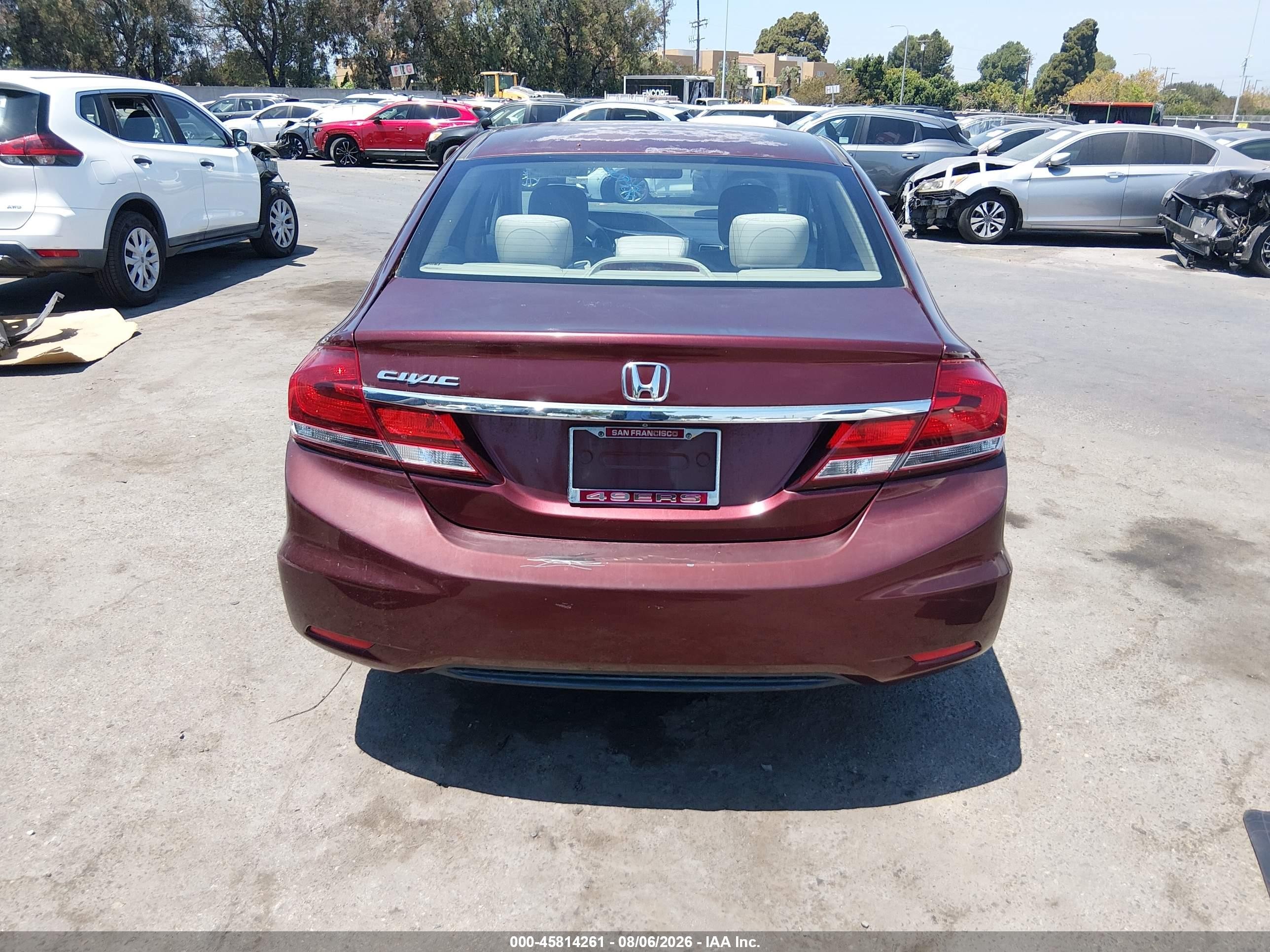 2015 Honda Civic Lx Бордовый vin: 19XFB2F59FE210986