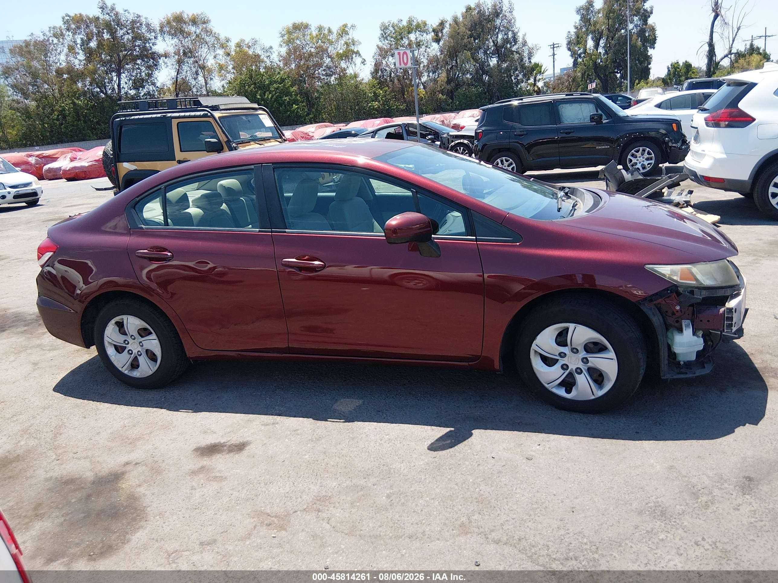 2015 Honda Civic Lx Бордовый vin: 19XFB2F59FE210986