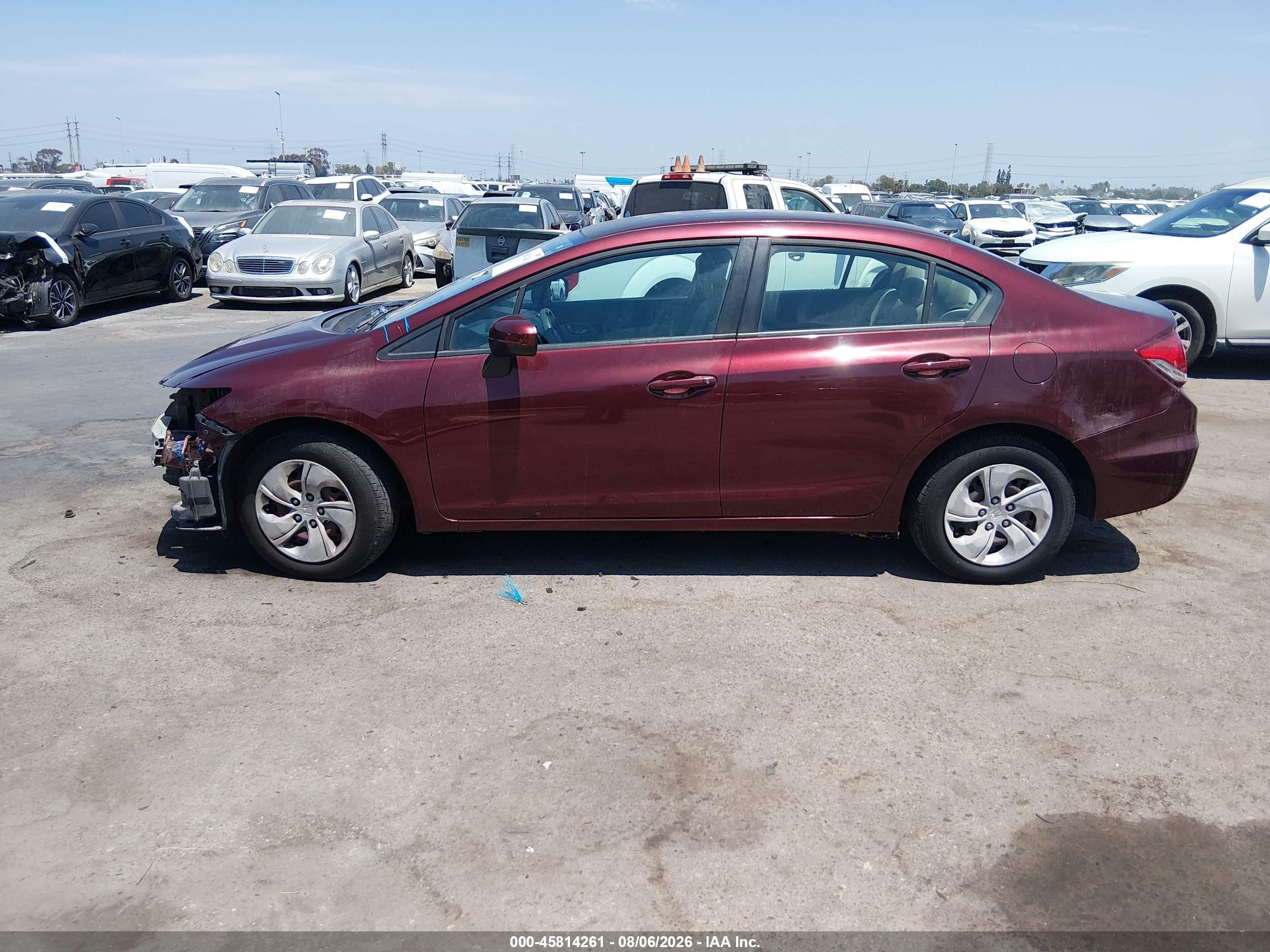 2015 Honda Civic Lx Бордовый vin: 19XFB2F59FE210986