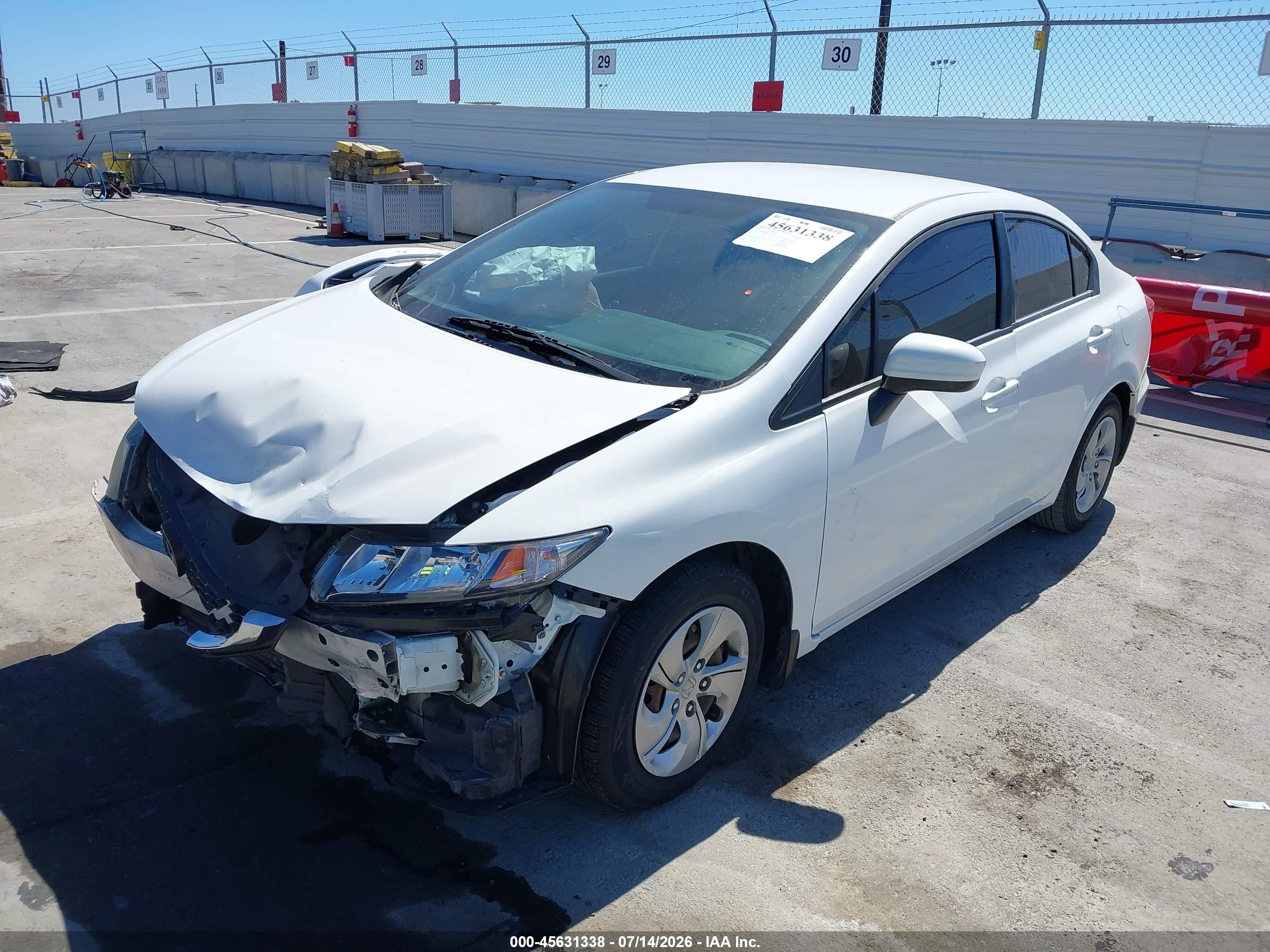 2015 Honda Civic Lx White vin: 19XFB2F59FE270928