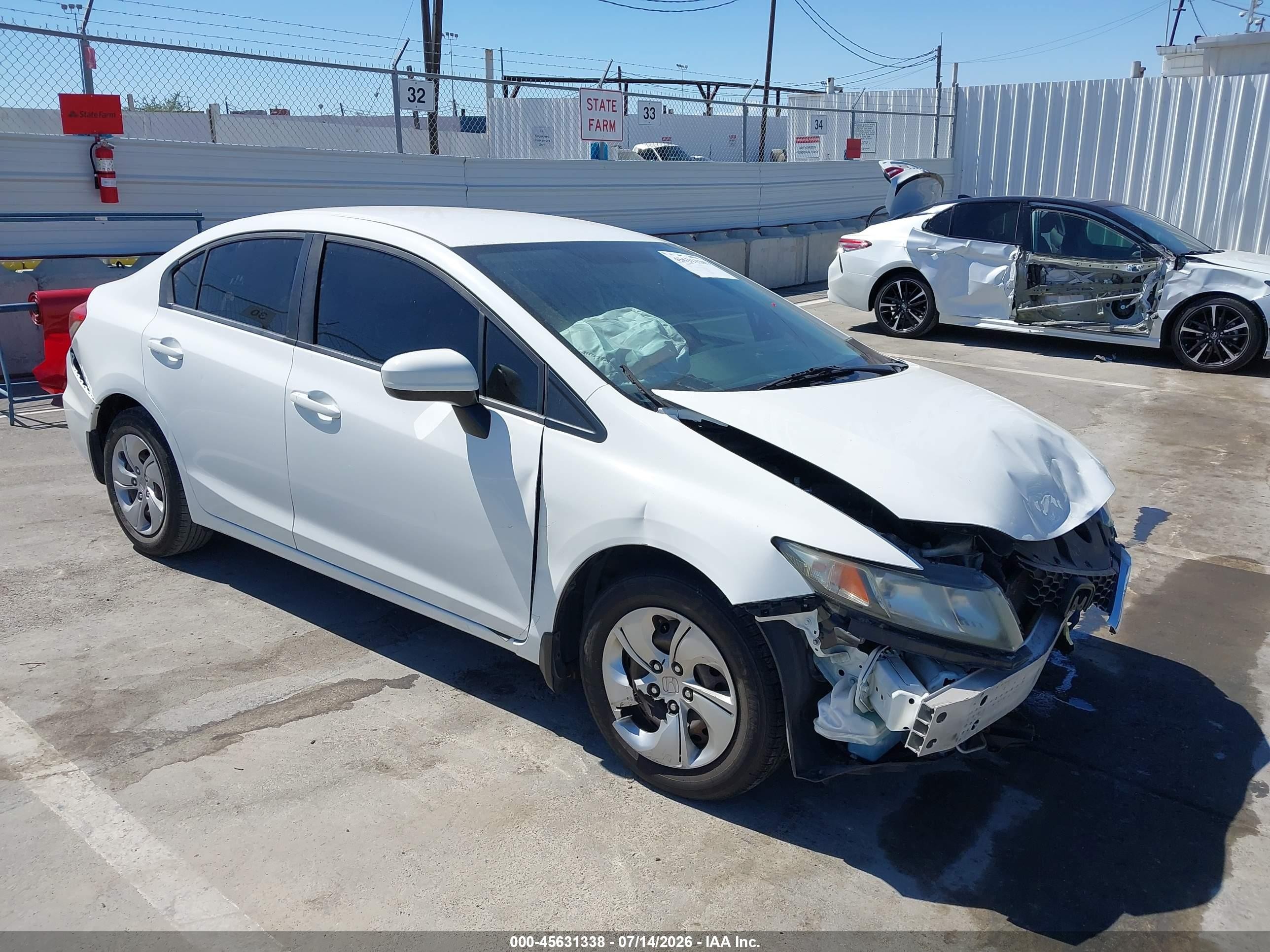2015 Honda Civic Lx White vin: 19XFB2F59FE270928