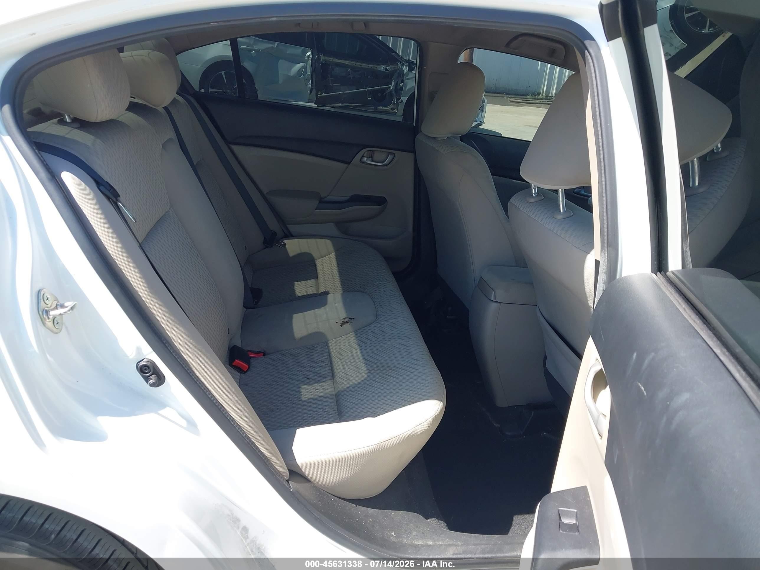 2015 Honda Civic Lx White vin: 19XFB2F59FE270928