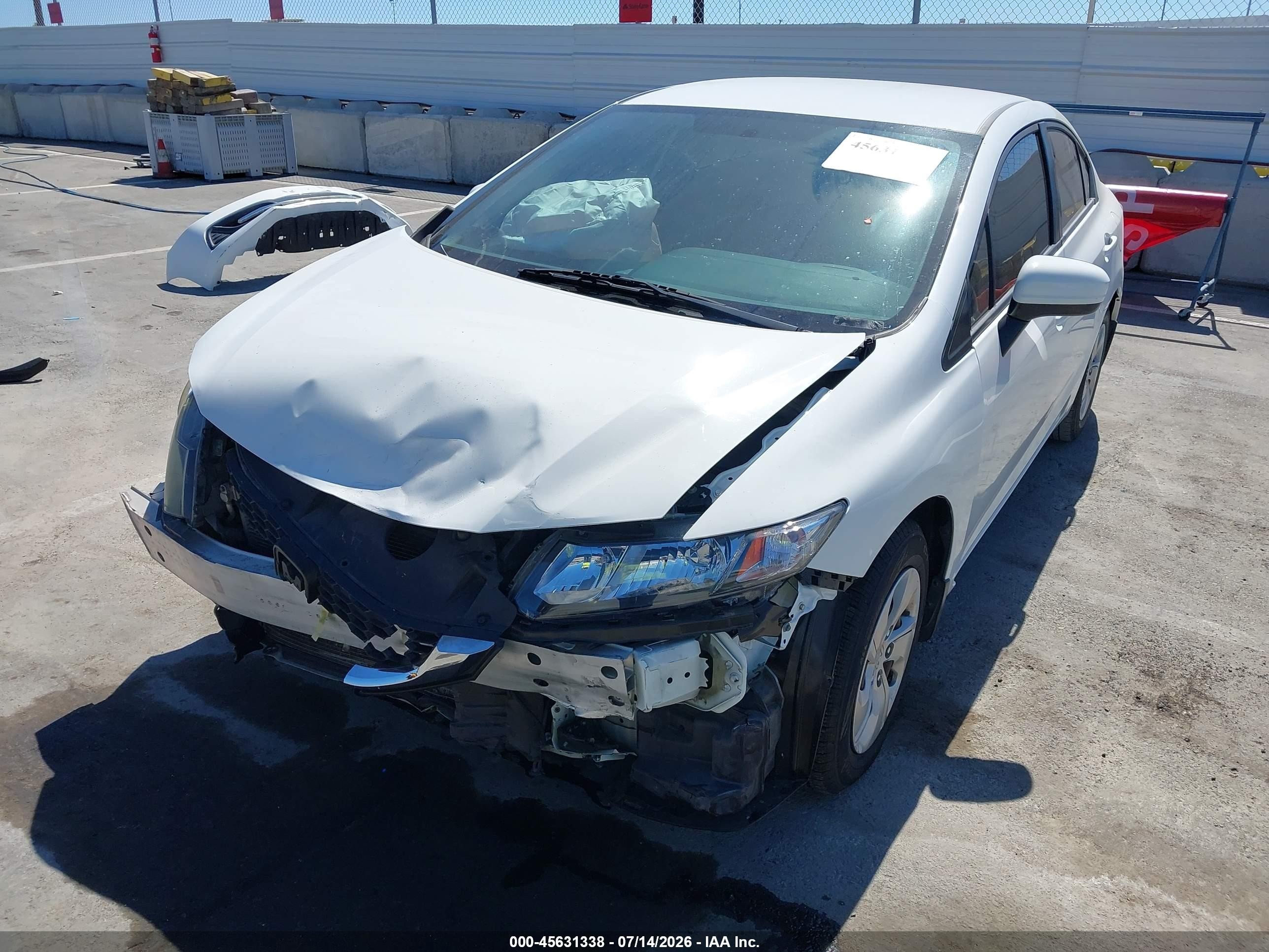 2015 Honda Civic Lx White vin: 19XFB2F59FE270928