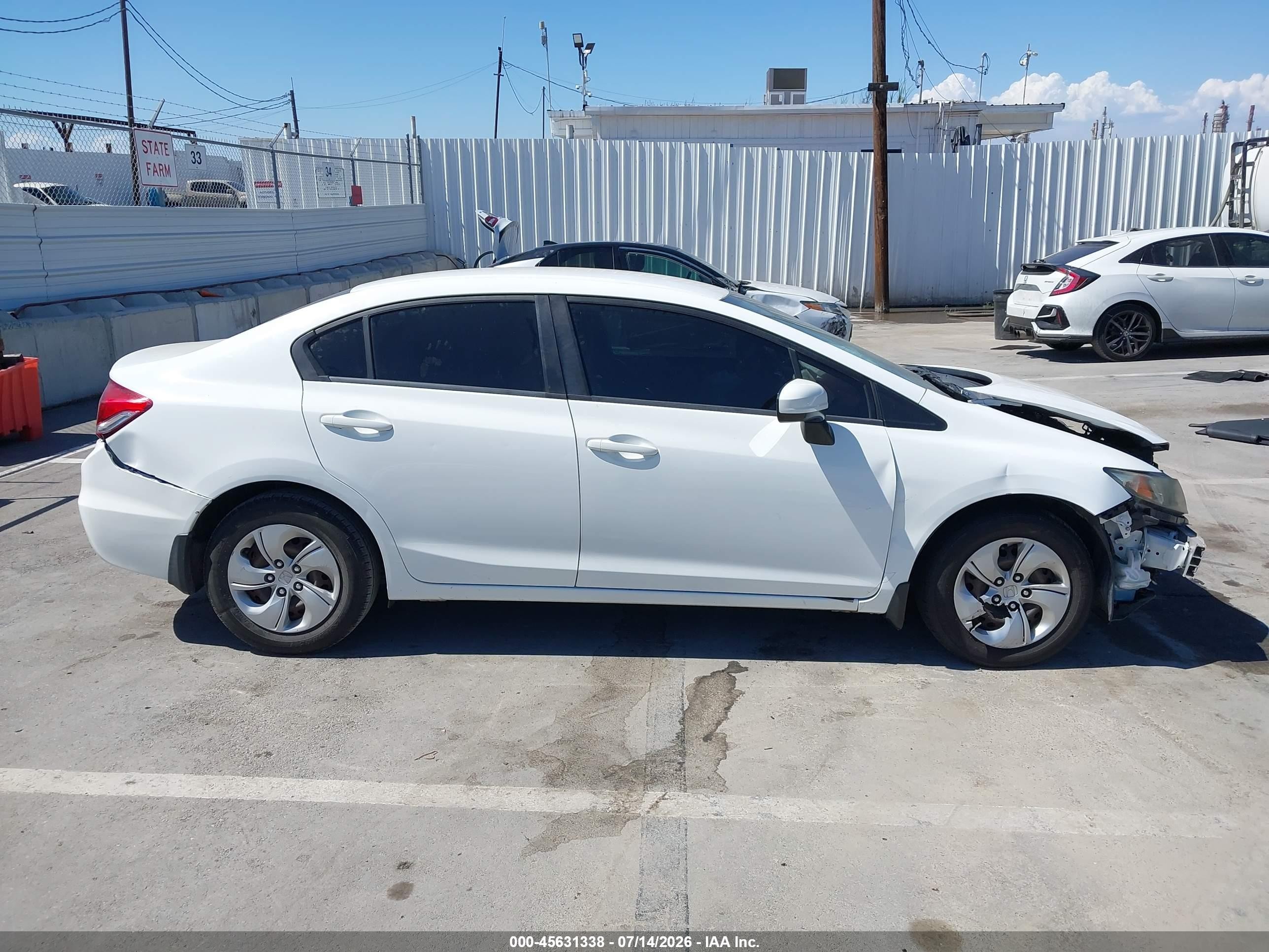 2015 Honda Civic Lx White vin: 19XFB2F59FE270928