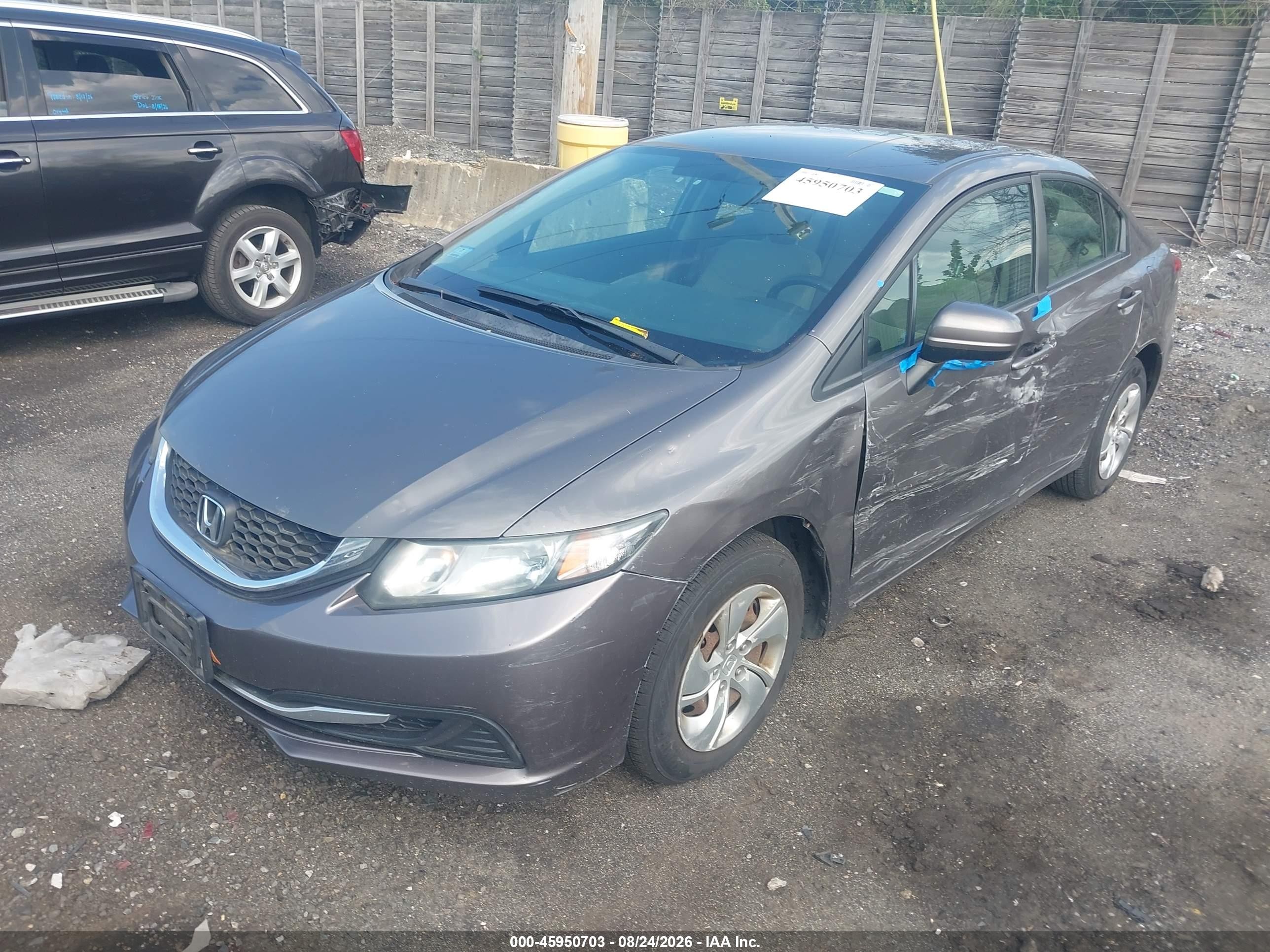 2015 Honda Civic Lx Gray vin: 19XFB2F59FE274963