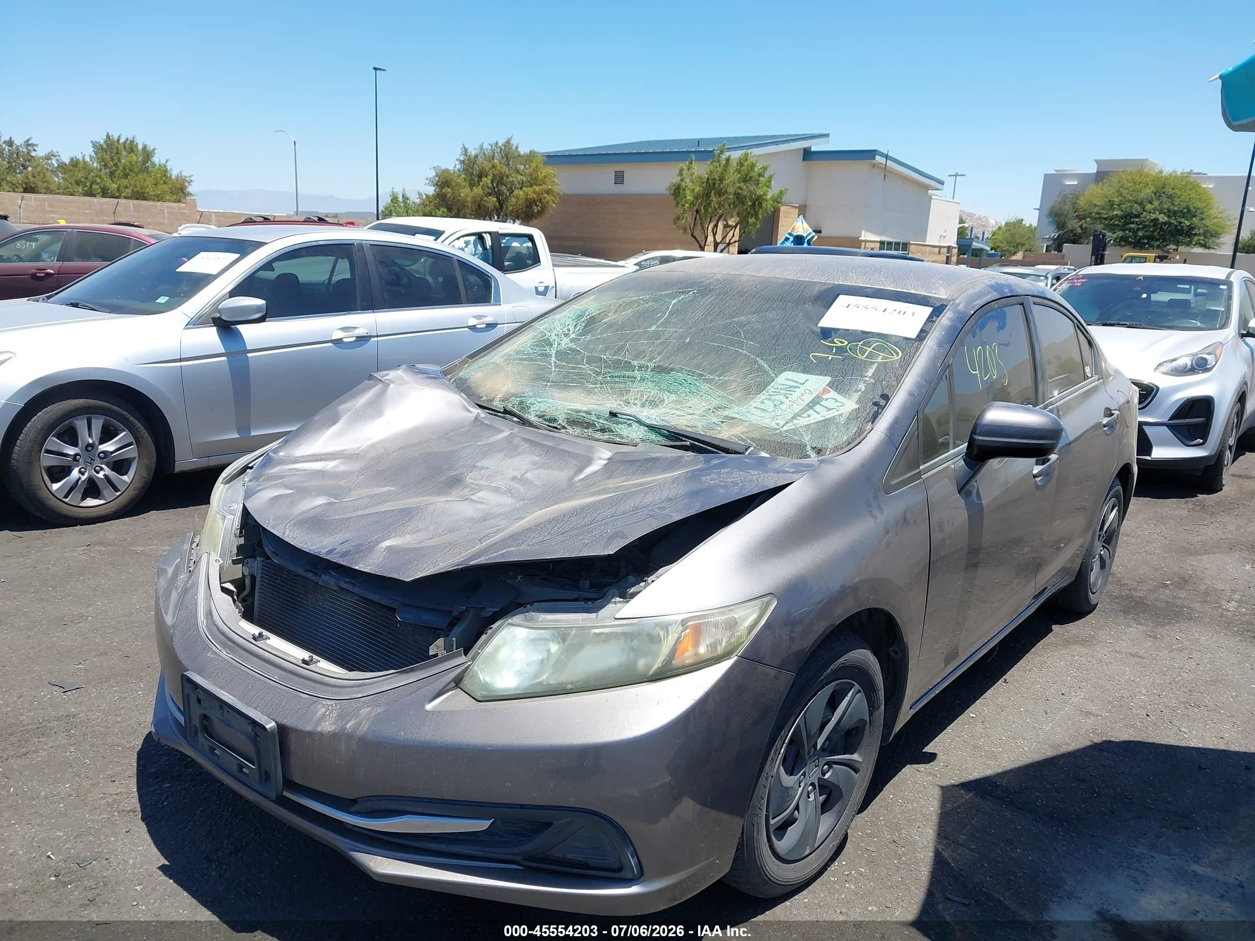 2015 Honda Civic Lx Gray vin: 19XFB2F59FE287664