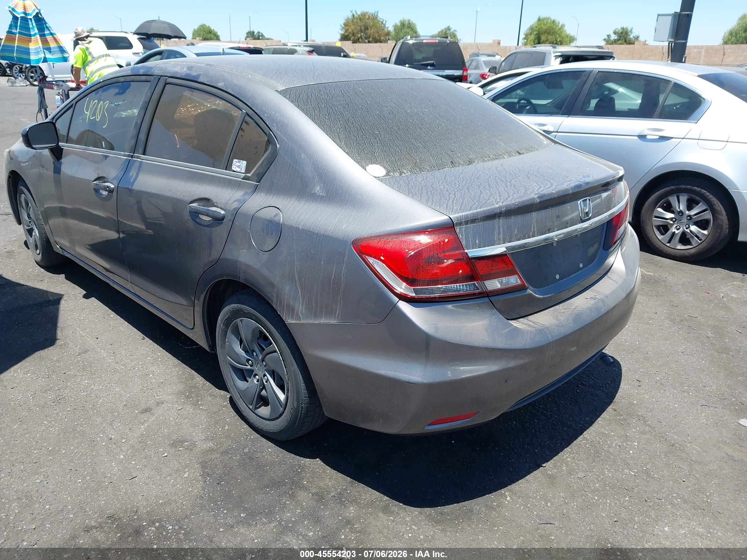 2015 Honda Civic Lx Gray vin: 19XFB2F59FE287664