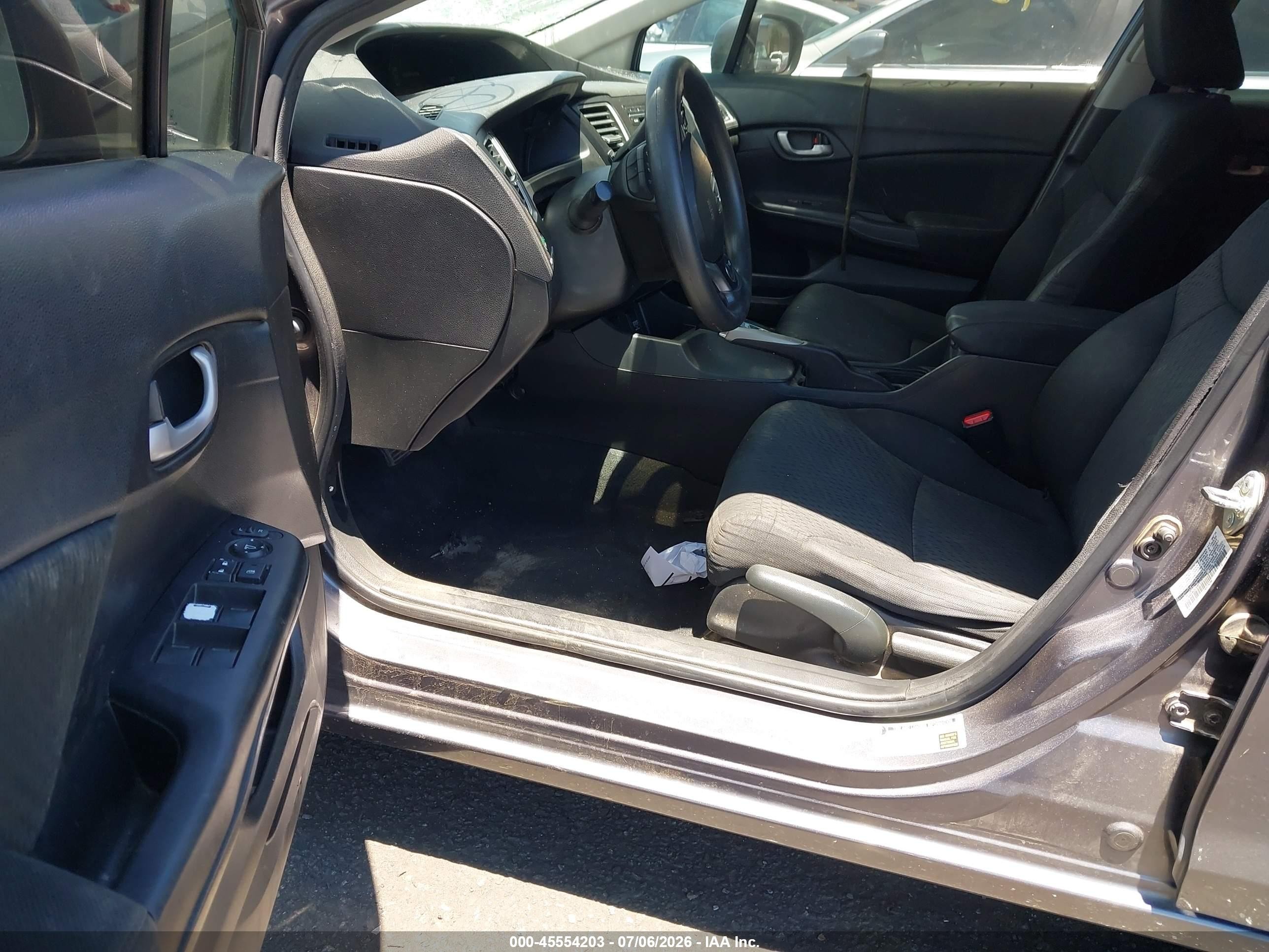 2015 Honda Civic Lx Gray vin: 19XFB2F59FE287664