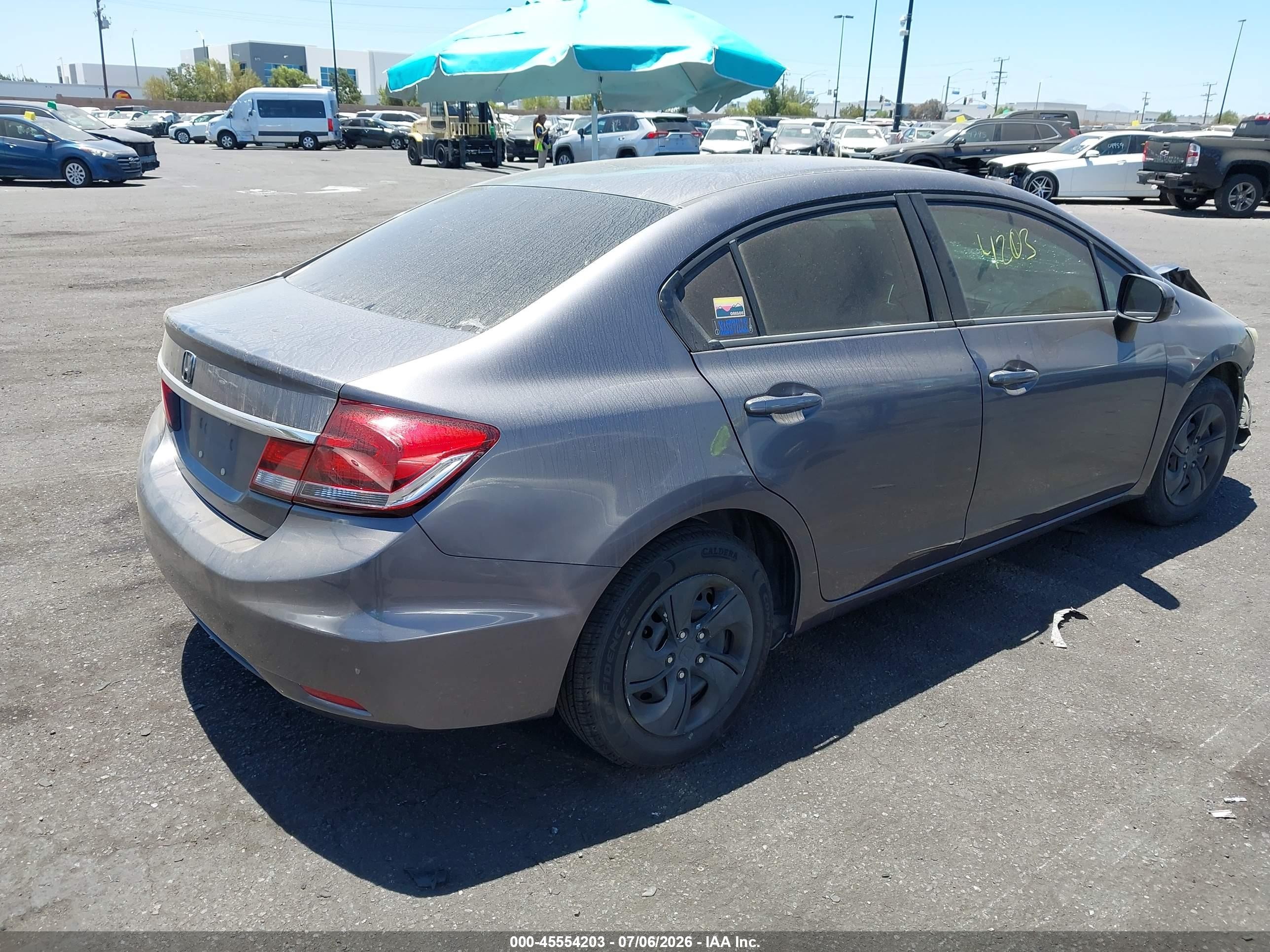 2015 Honda Civic Lx Gray vin: 19XFB2F59FE287664