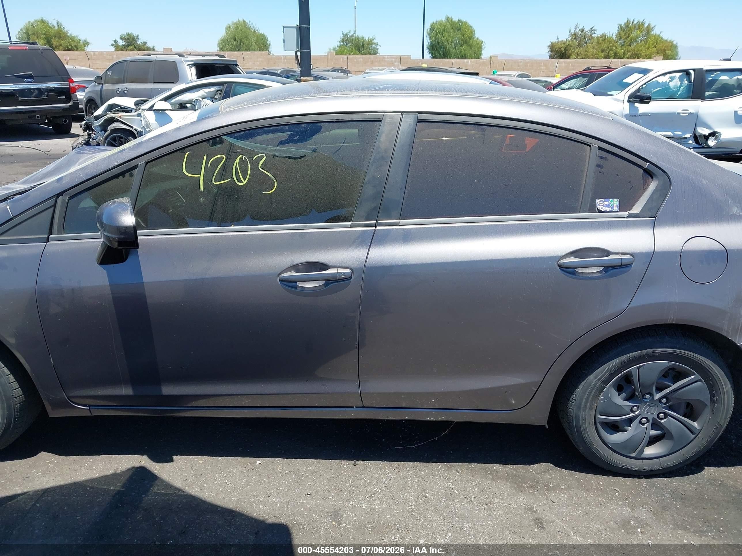 2015 Honda Civic Lx Gray vin: 19XFB2F59FE287664