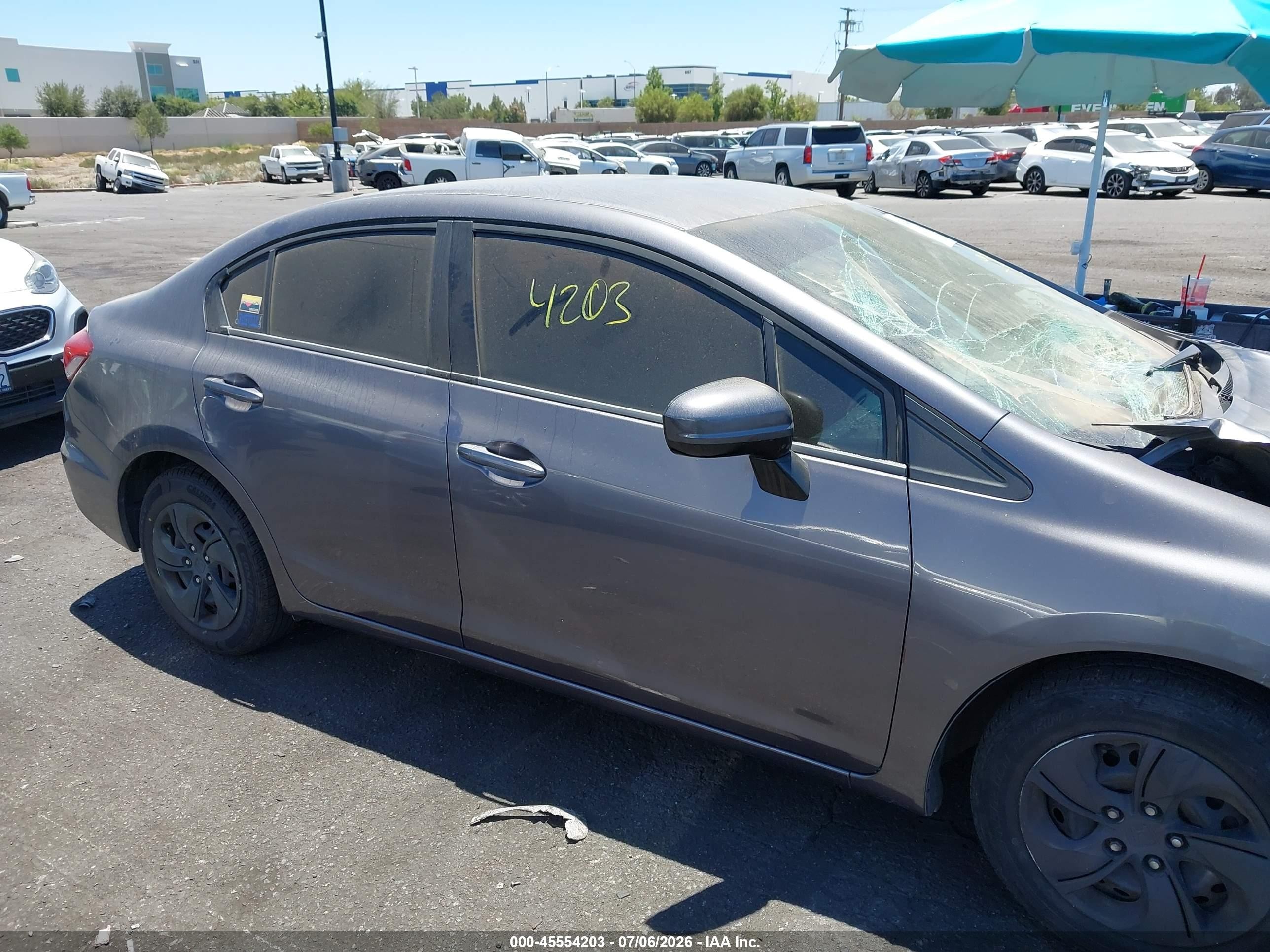 2015 Honda Civic Lx Gray vin: 19XFB2F59FE287664
