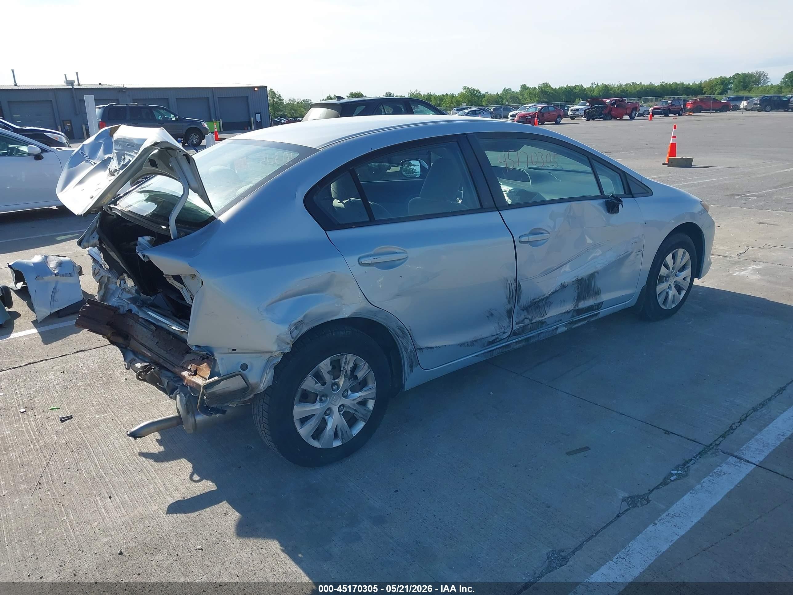 2012 Honda Civic Lx Синий vin: 19XFB2F5XCE003194