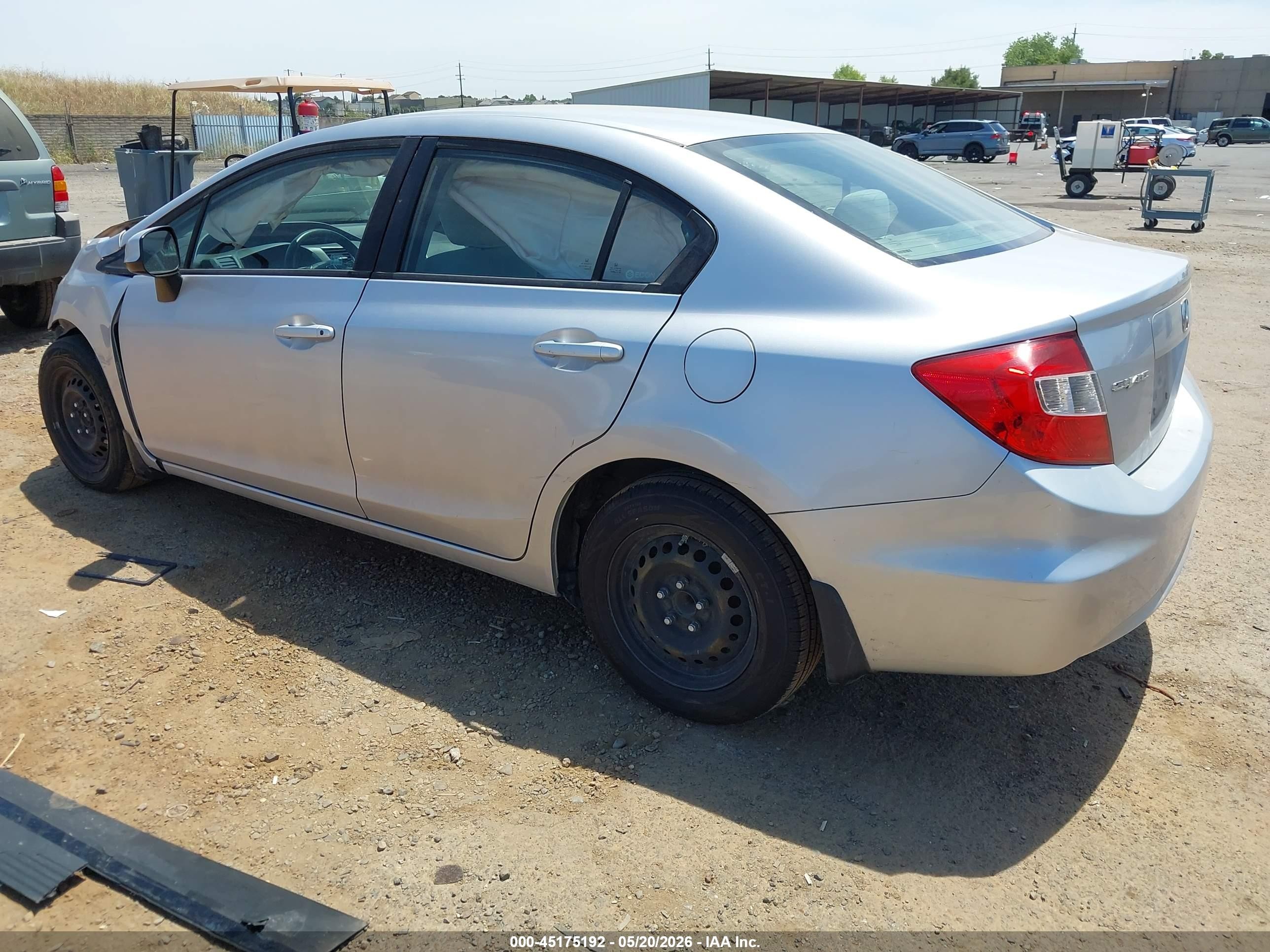 2012 Honda Civic Lx Silver vin: 19XFB2F5XCE009495