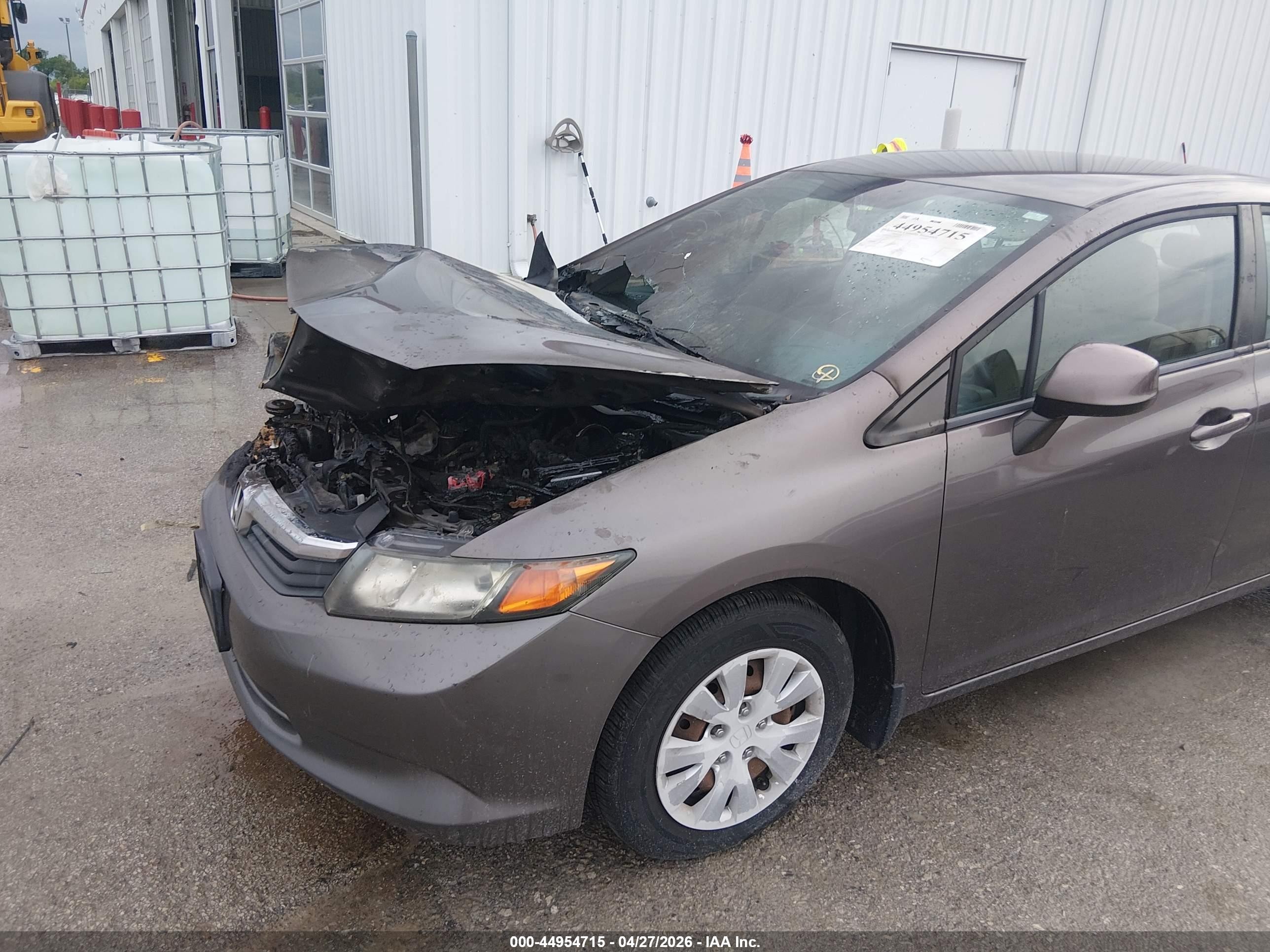 2012 Honda Civic Lx Gray vin: 19XFB2F5XCE013594