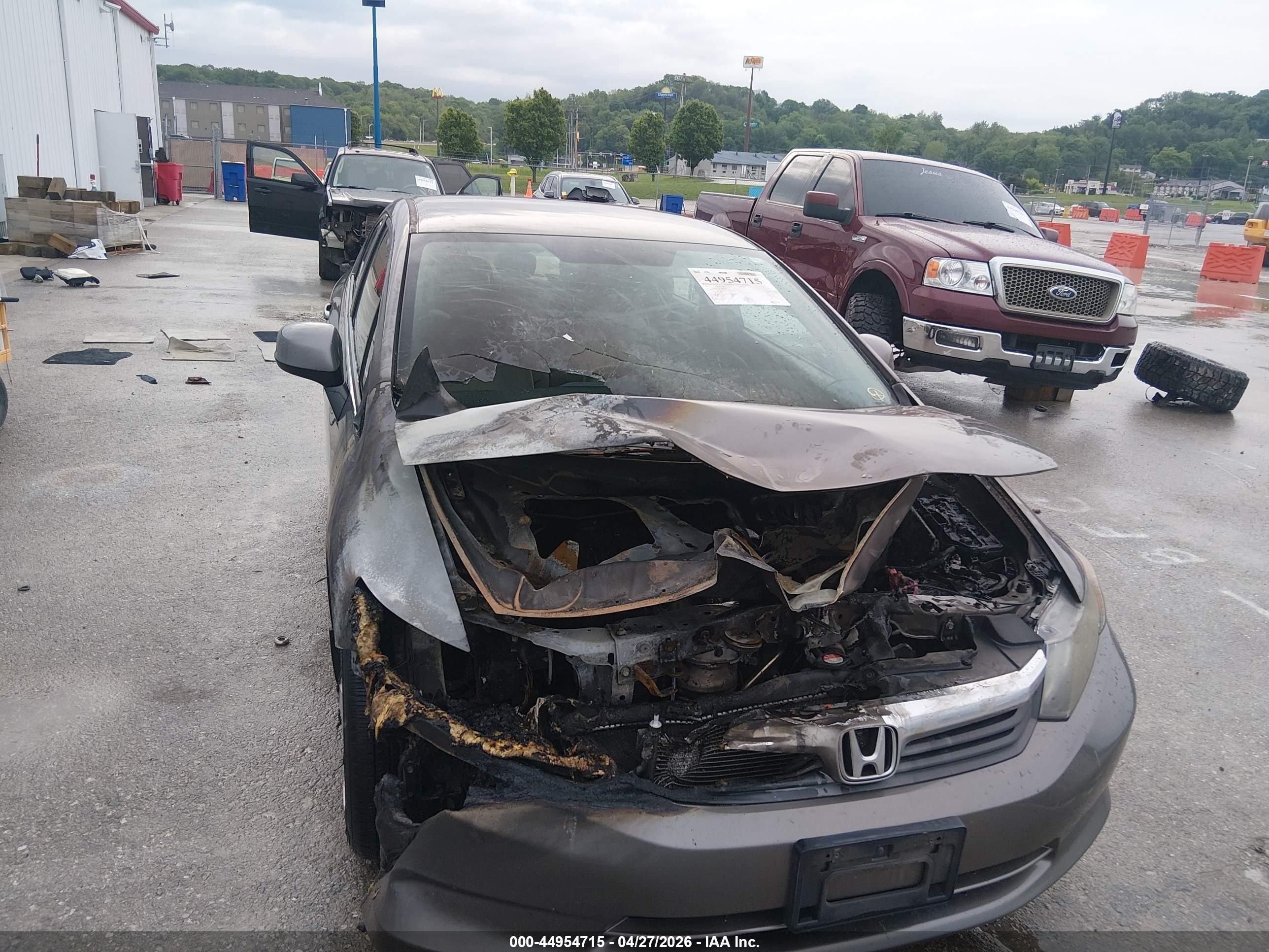 2012 Honda Civic Lx Gray vin: 19XFB2F5XCE013594