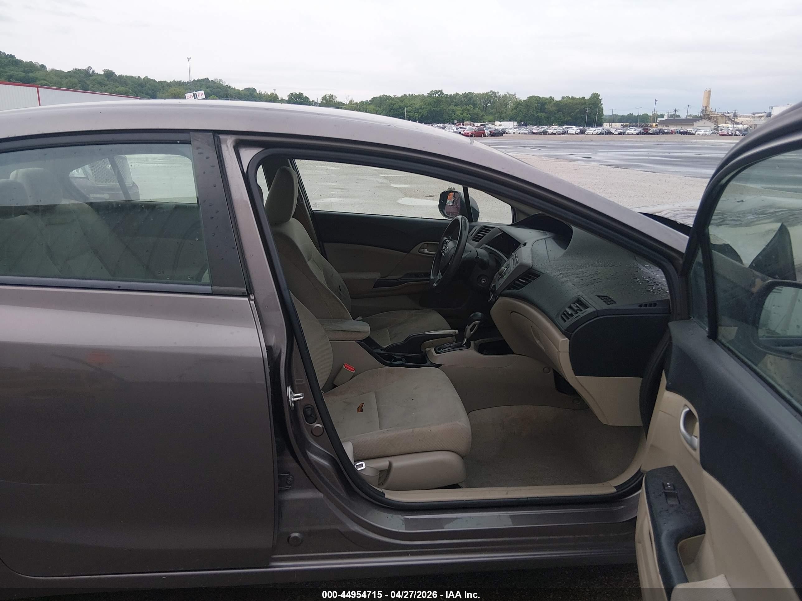 2012 Honda Civic Lx Gray vin: 19XFB2F5XCE013594