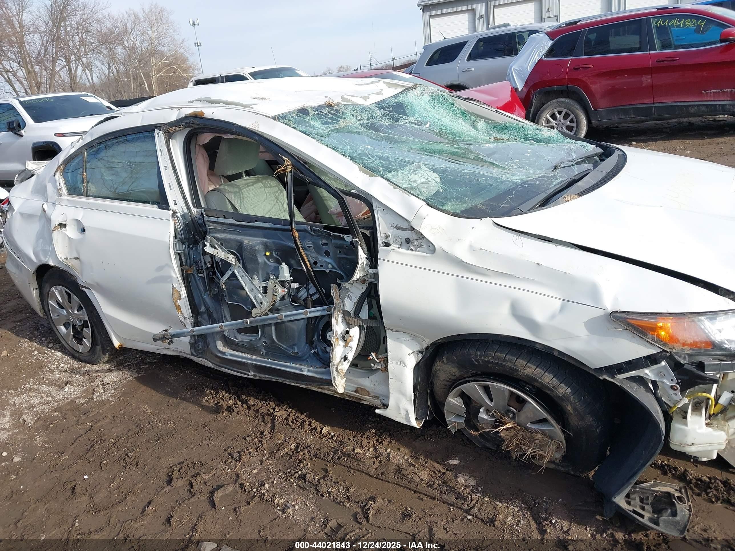 2012 Honda Civic Lx White vin: 19XFB2F5XCE016026