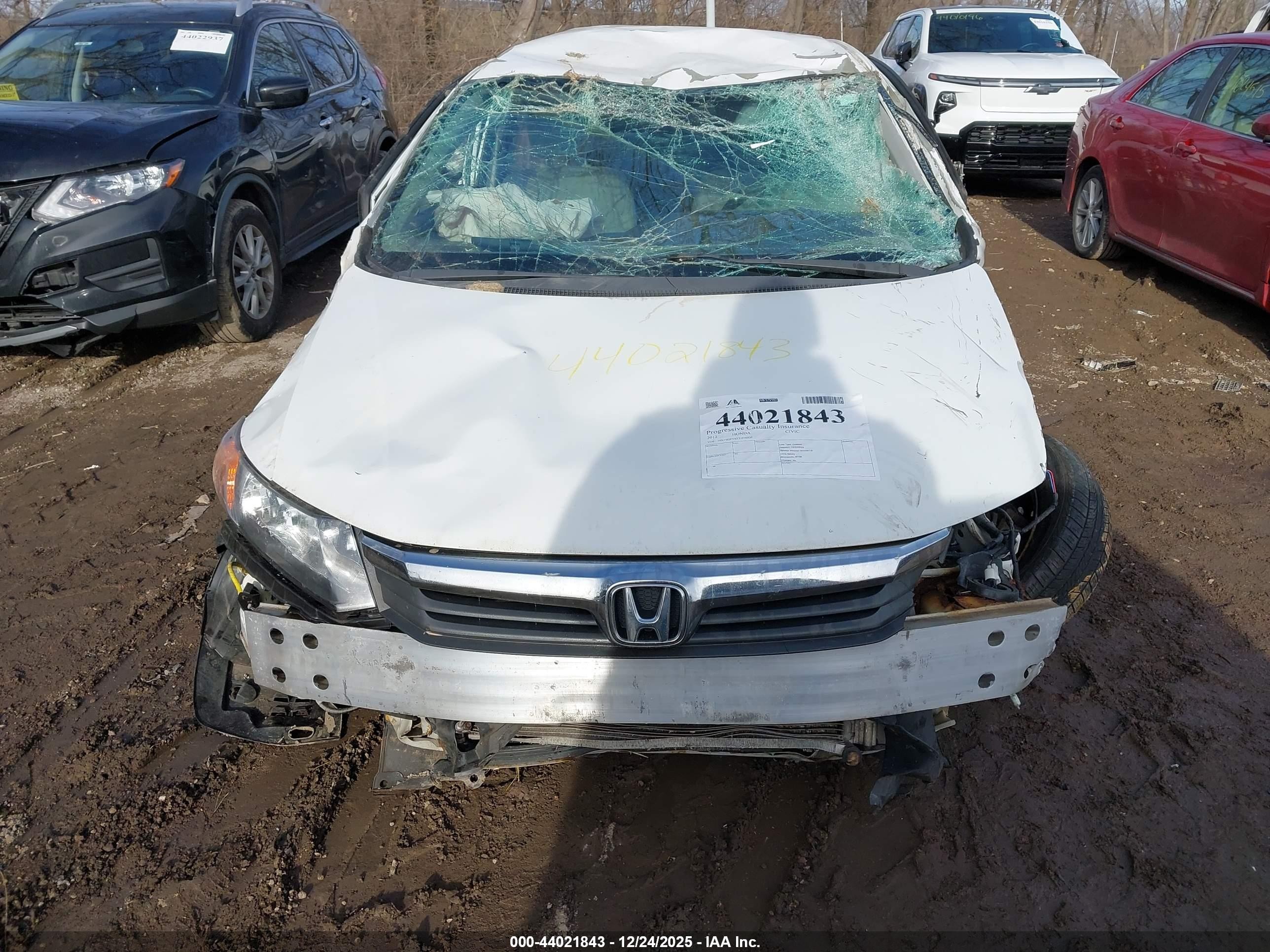 2012 Honda Civic Lx White vin: 19XFB2F5XCE016026