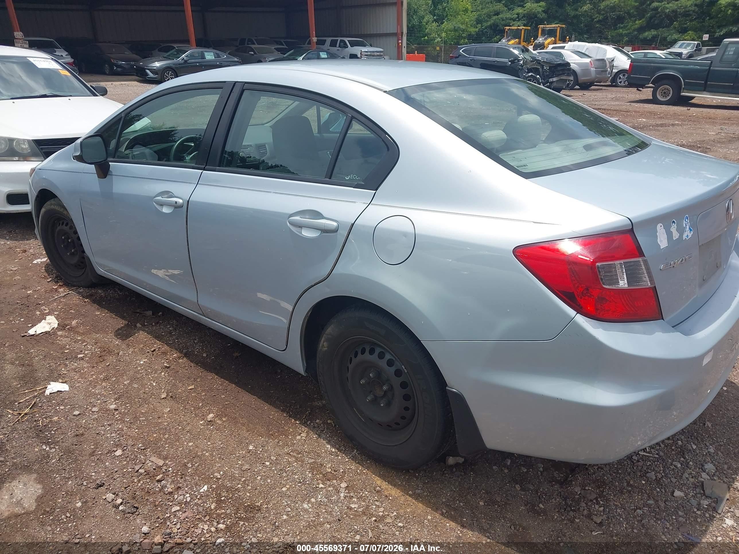 2012 Honda Civic Lx Синий vin: 19XFB2F5XCE018942