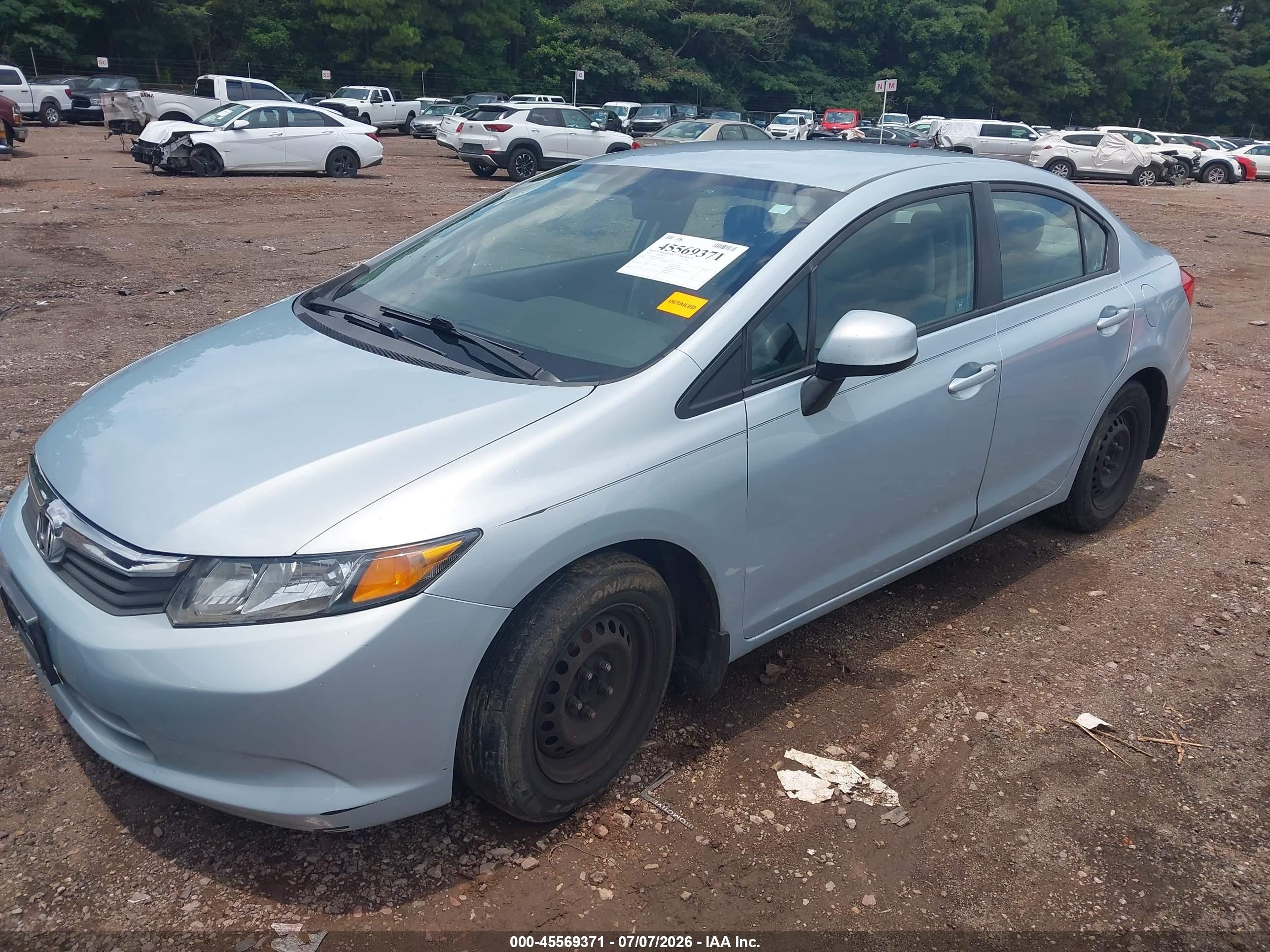 2012 Honda Civic Lx Синий vin: 19XFB2F5XCE018942