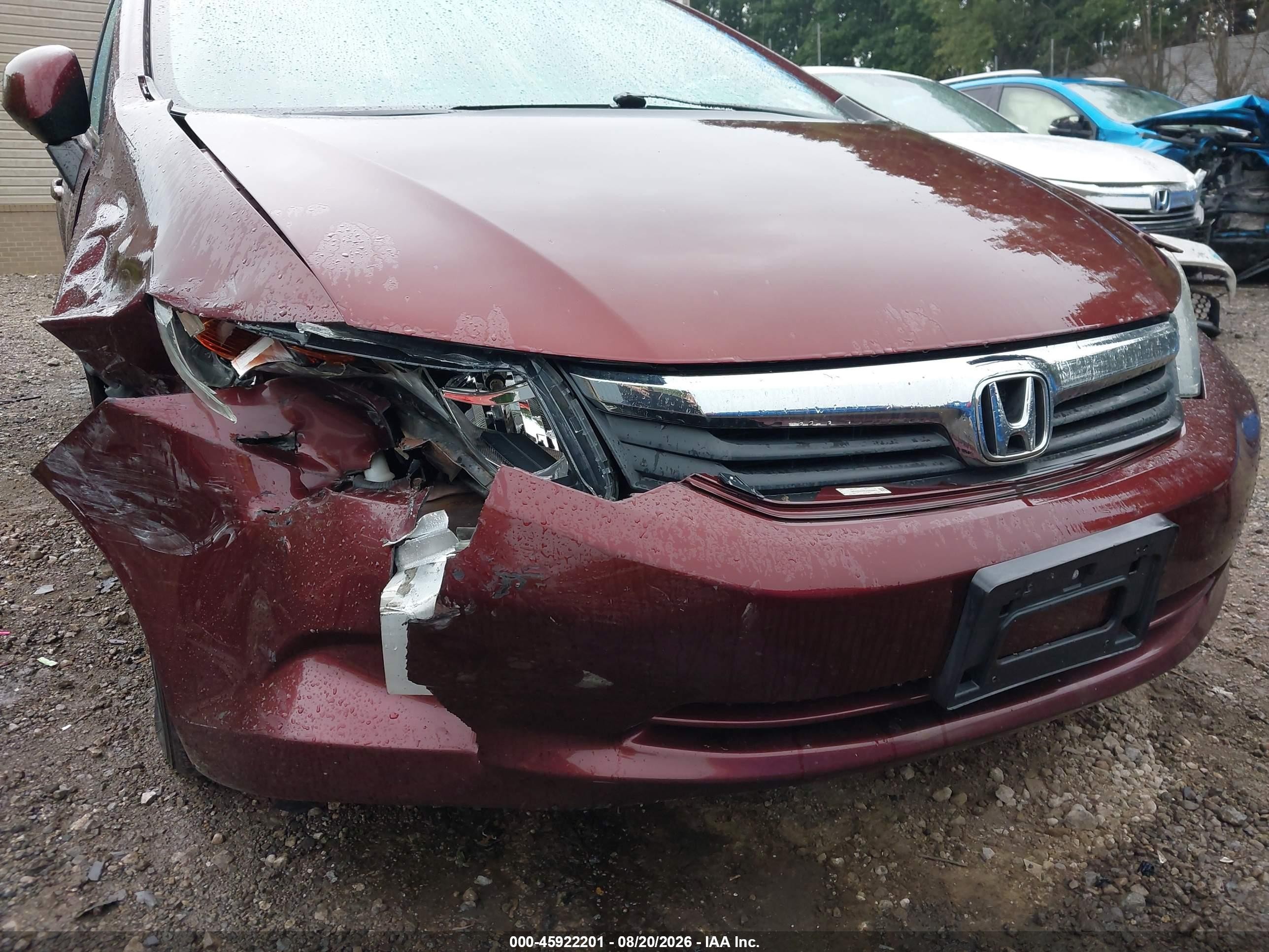 2012 Honda Civic Lx Красный vin: 19XFB2F5XCE031545