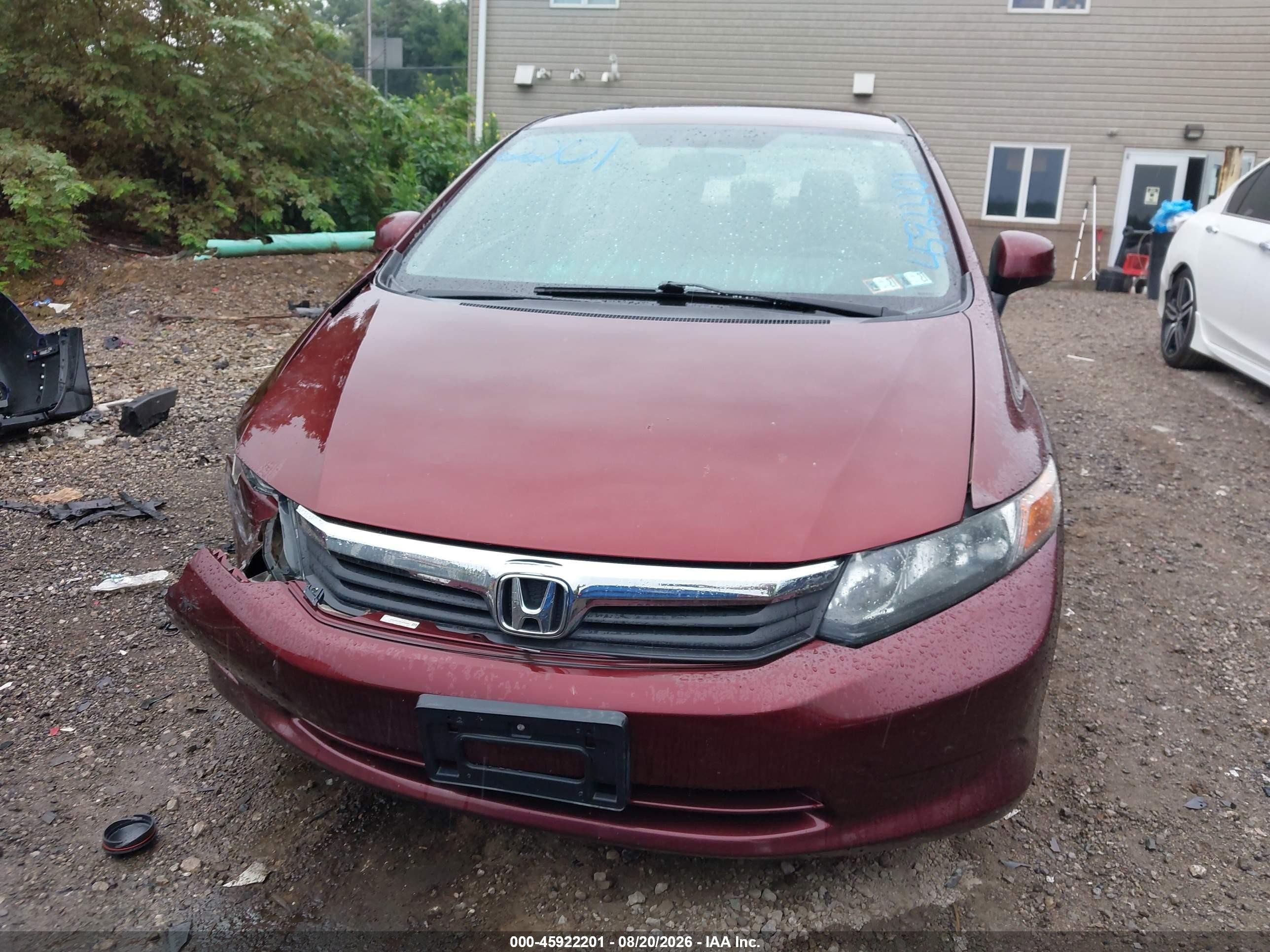 2012 Honda Civic Lx Красный vin: 19XFB2F5XCE031545
