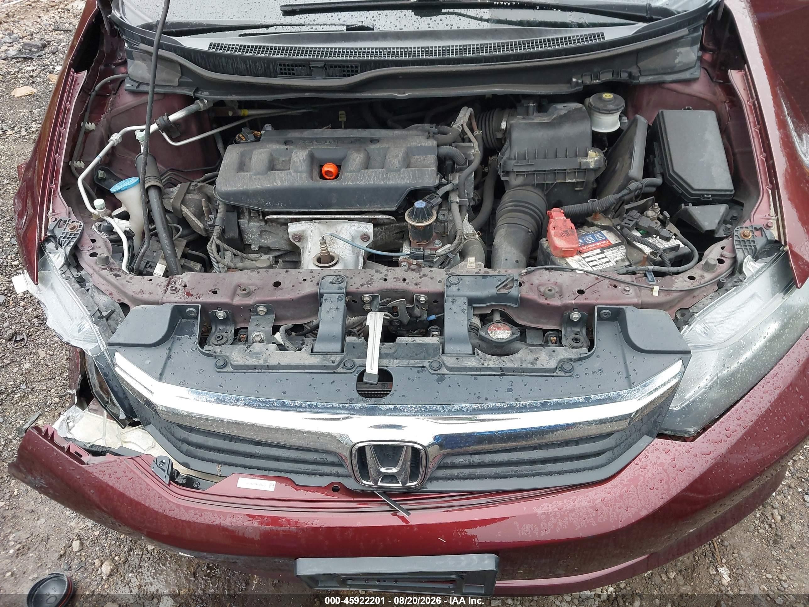 2012 Honda Civic Lx Красный vin: 19XFB2F5XCE031545