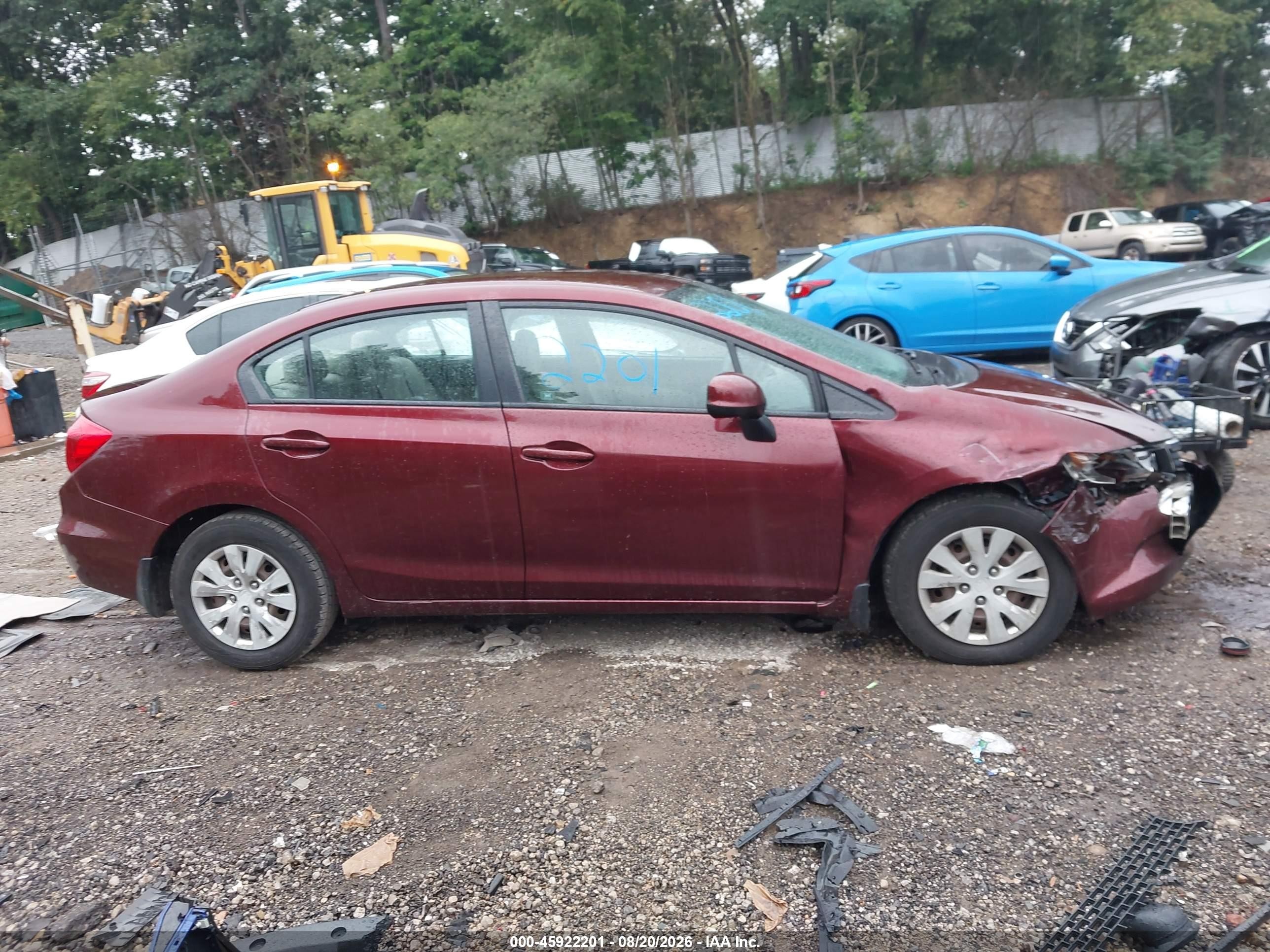 2012 Honda Civic Lx Красный vin: 19XFB2F5XCE031545
