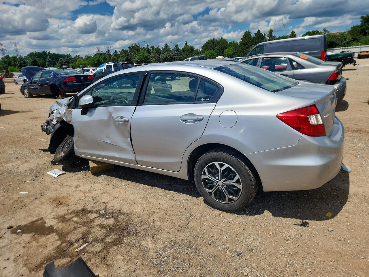 2012 Honda Civic Lx Silver vin: 19XFB2F5XCE032761
