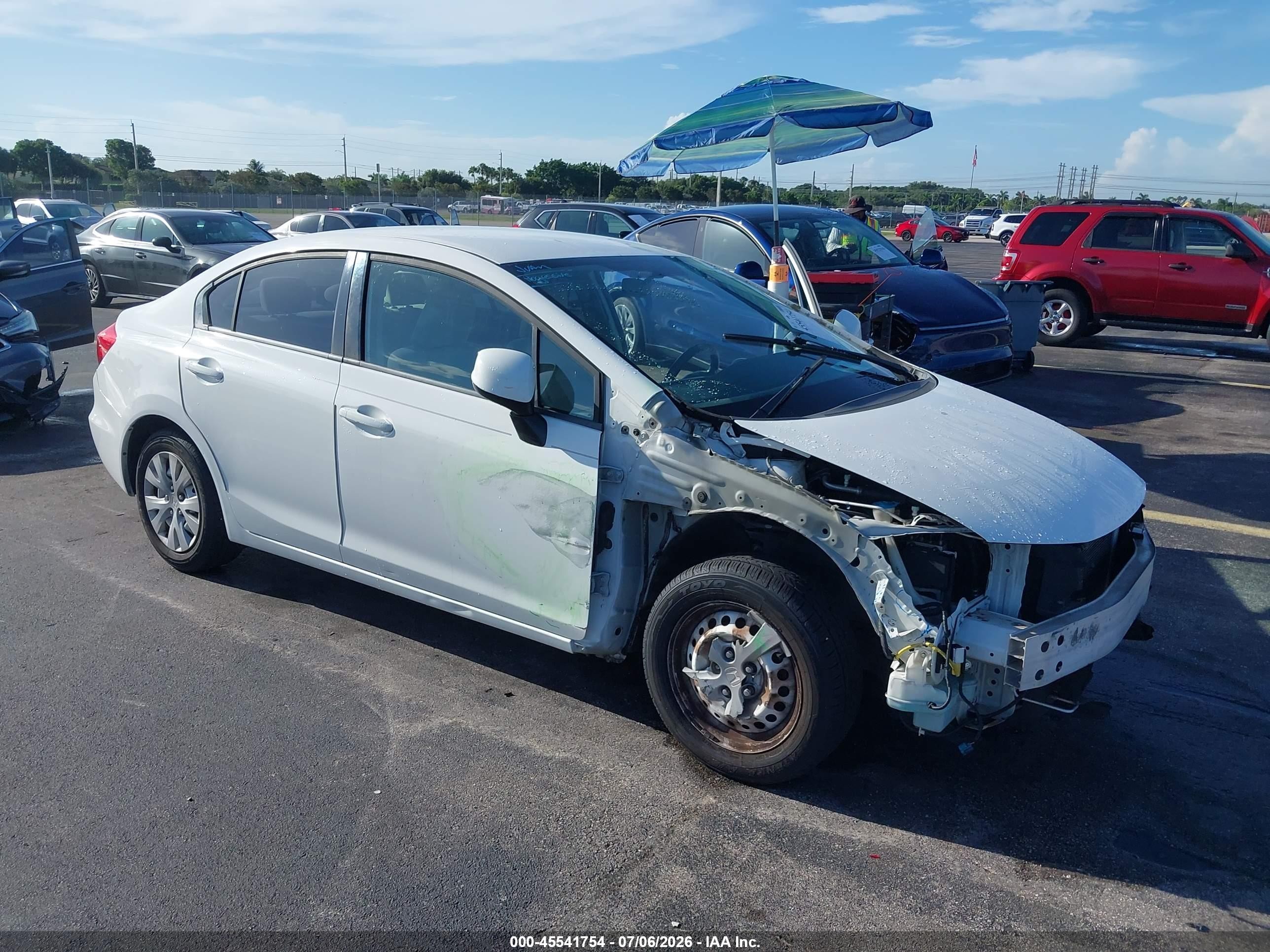 2012 Honda Civic Lx White vin: 19XFB2F5XCE037975
