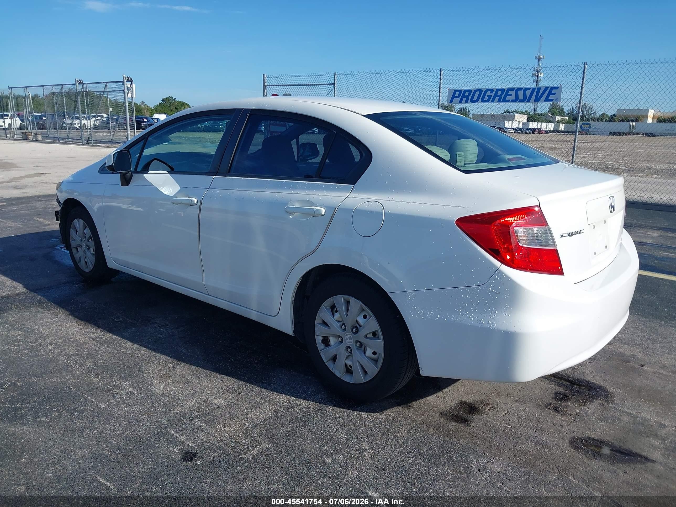 2012 Honda Civic Lx White vin: 19XFB2F5XCE037975
