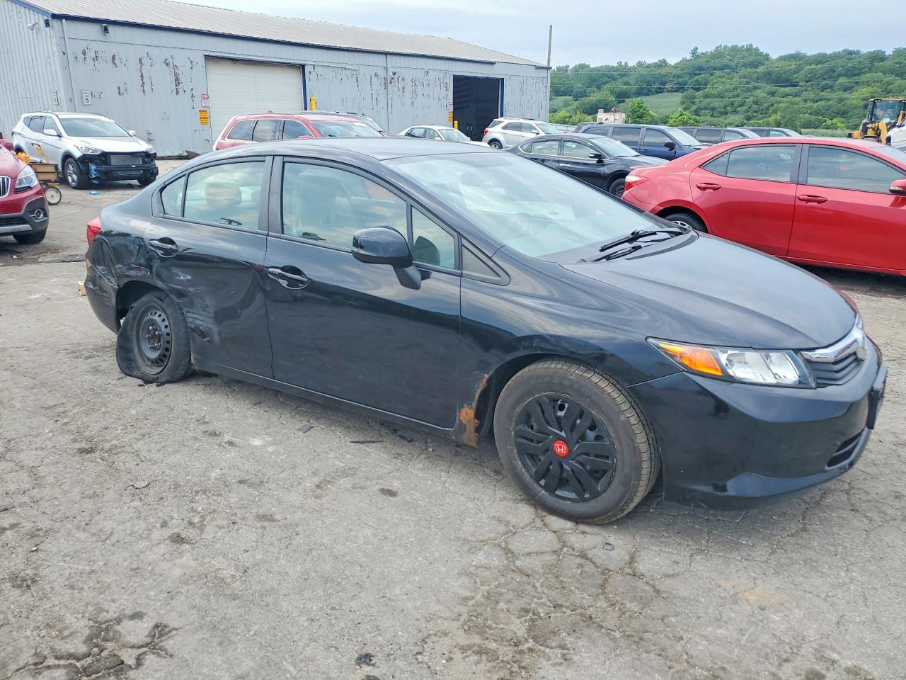 2012 Honda Civic Lx Black vin: 19XFB2F5XCE039662