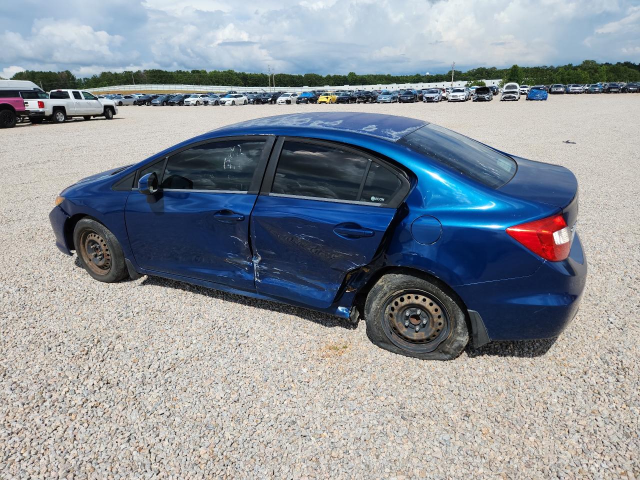 2012 Honda Civic Lx Blue vin: 19XFB2F5XCE044571