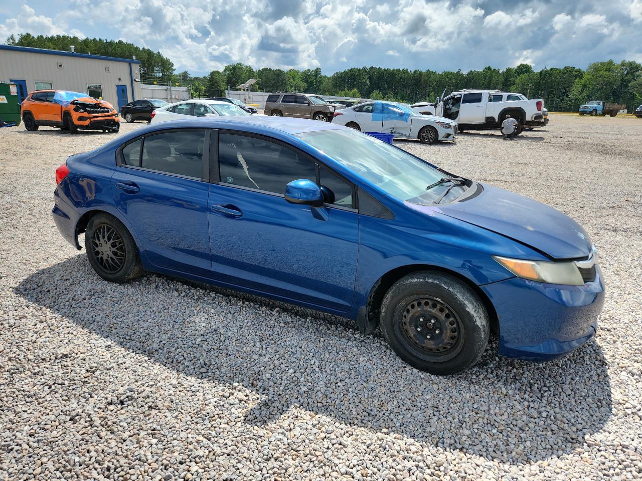 2012 Honda Civic Lx Blue vin: 19XFB2F5XCE044571