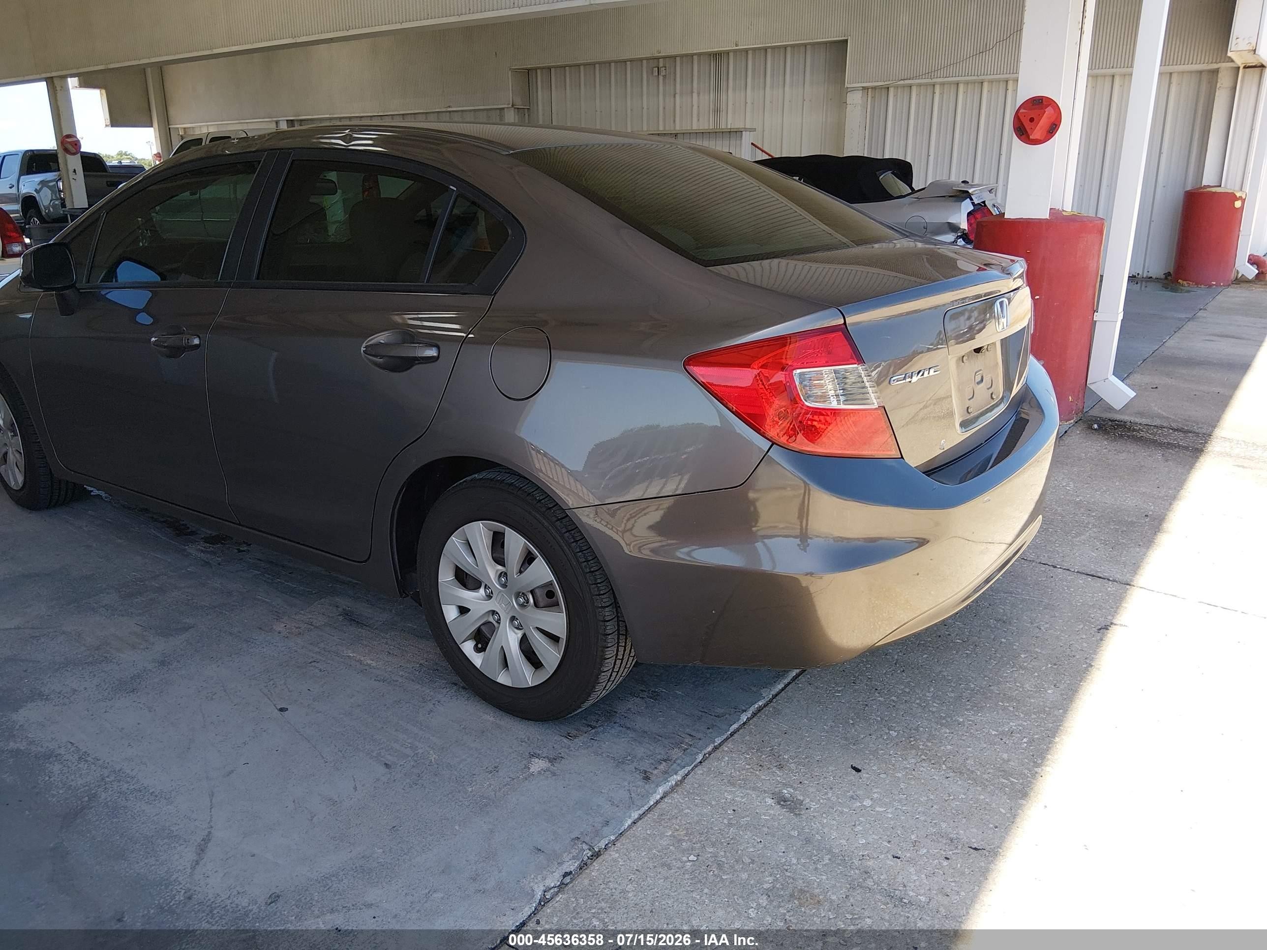 2012 Honda Civic Lx Brown vin: 19XFB2F5XCE048586